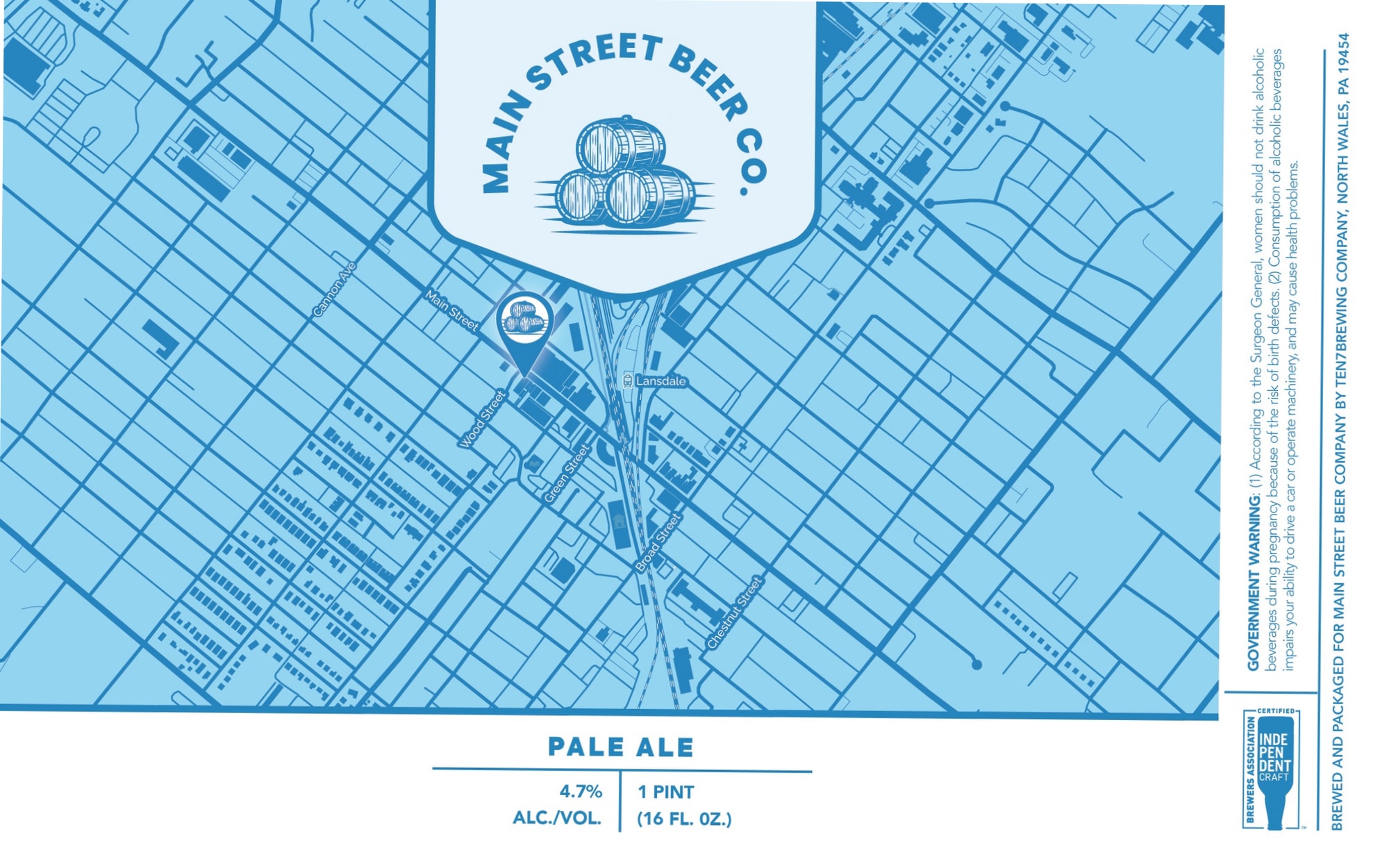 Pale Ale by Main Street Beer Co. - beer label