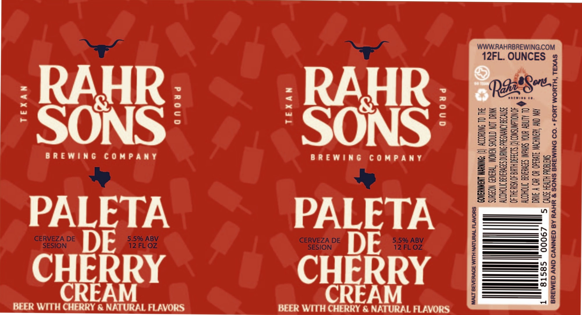 Paleta de Cherry Cream by Rahr & Sons Brewing Co. - beer label