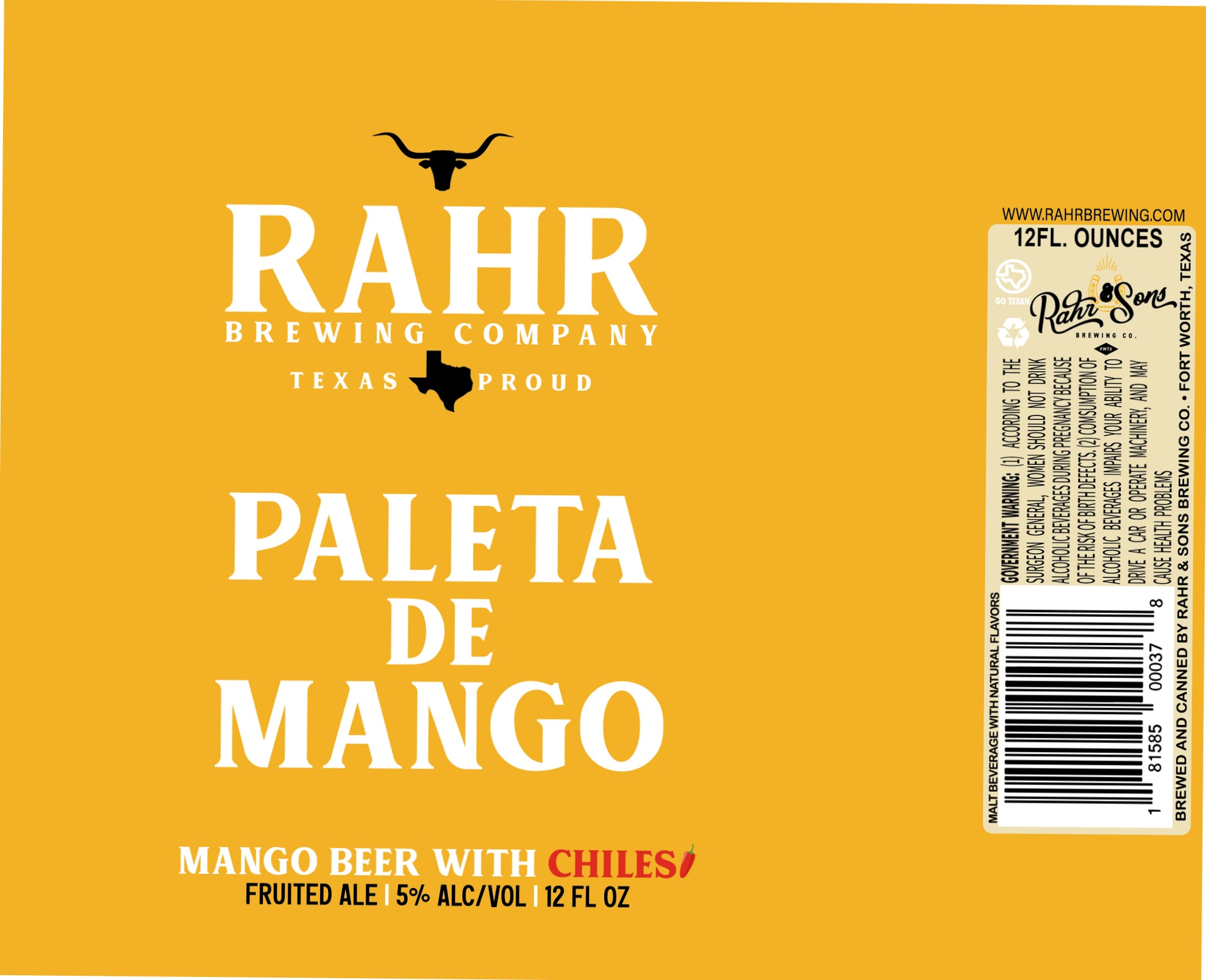 Paleta de Mango by Rahr & Sons Brewing - beer label