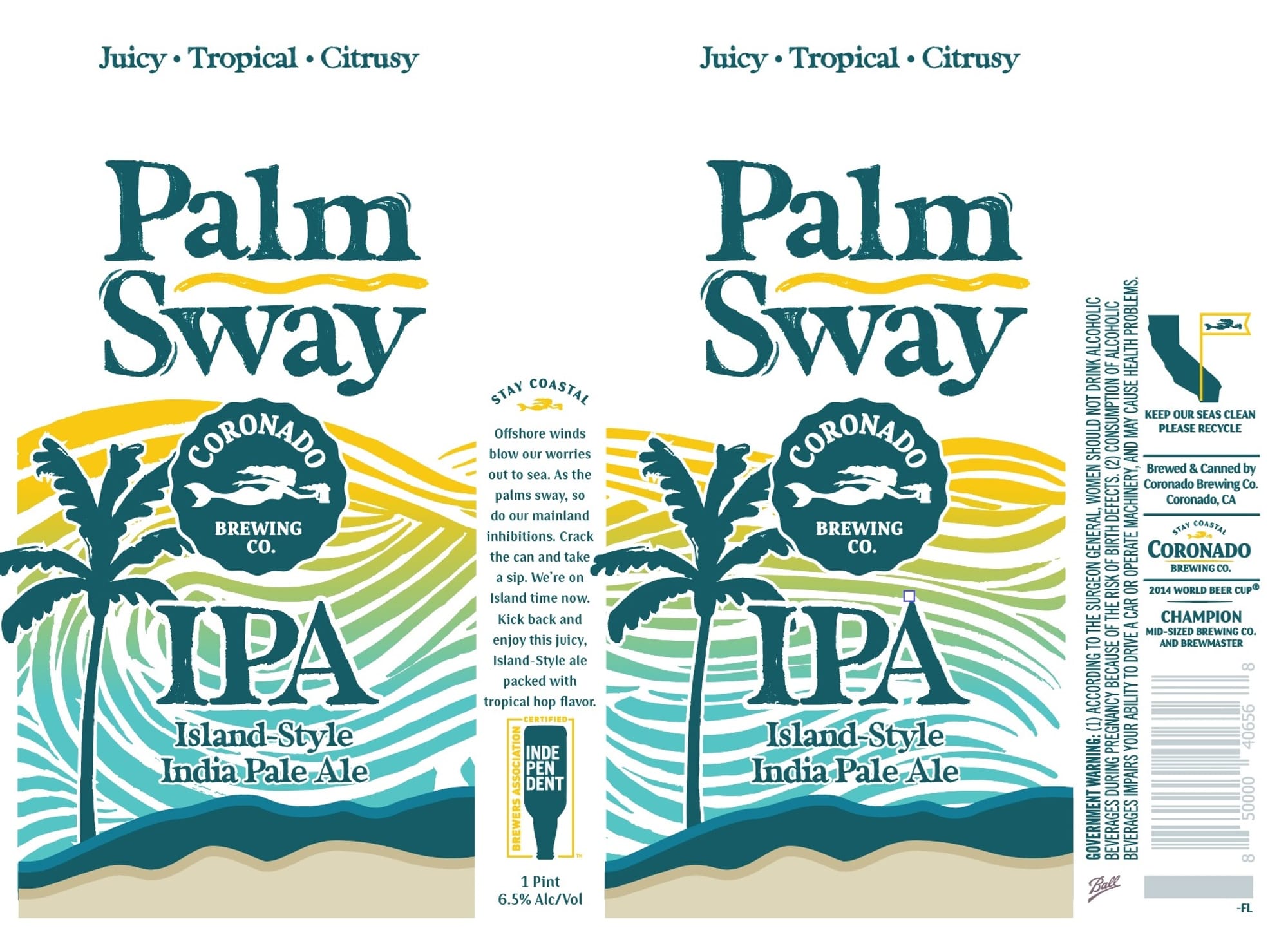 Palm Sway IPA by Coronado Brewing Co. - beer label