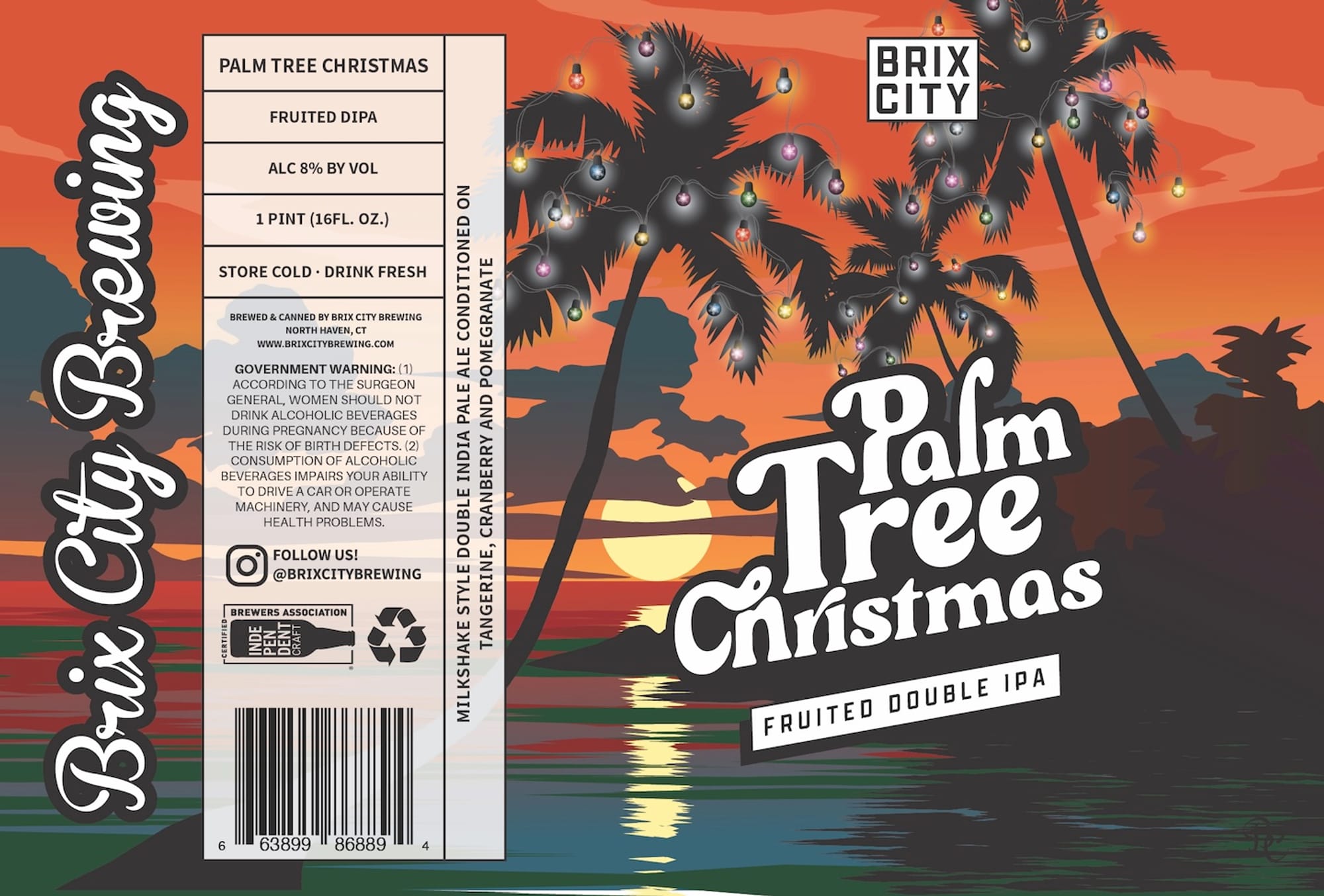 Palm Tree Christmas by Brix City Brewing - beer label