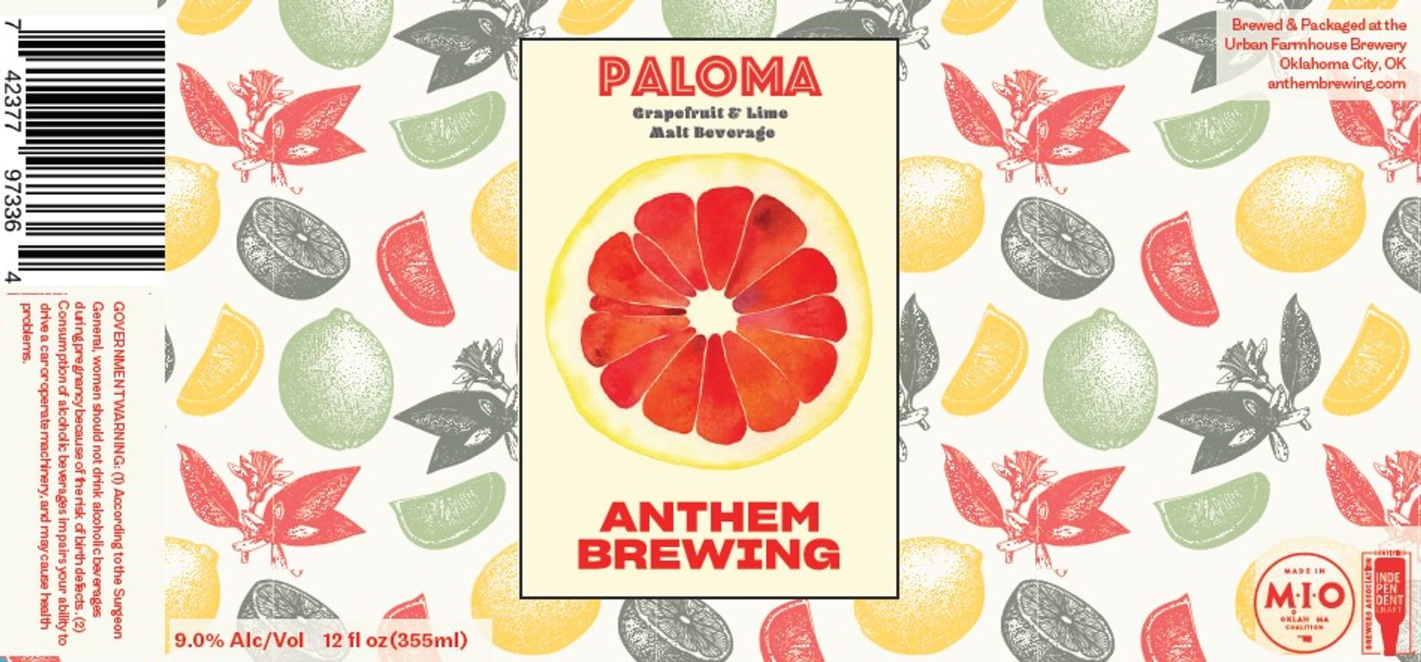 Paloma by Anthem Brewing - beer label