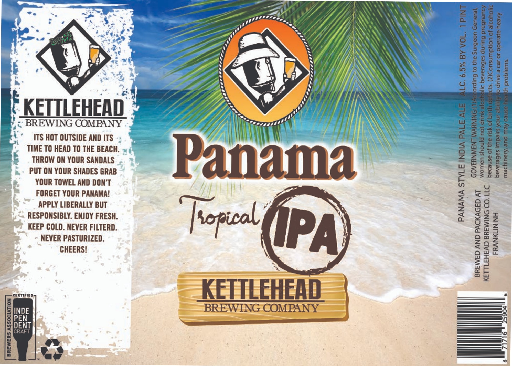 Panama IPA by Kettlehead Brewing Company - beer label