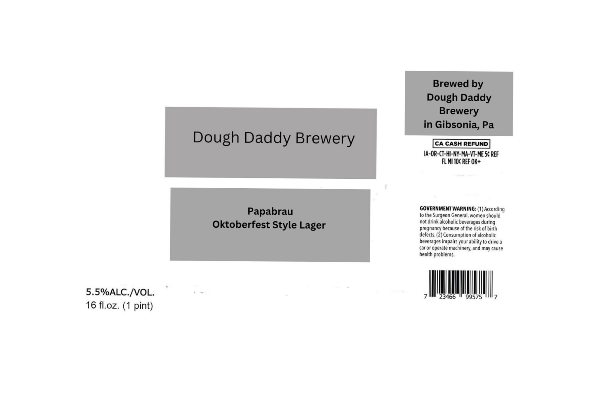 Papabrau by Dough Daddy Brewery - beer label