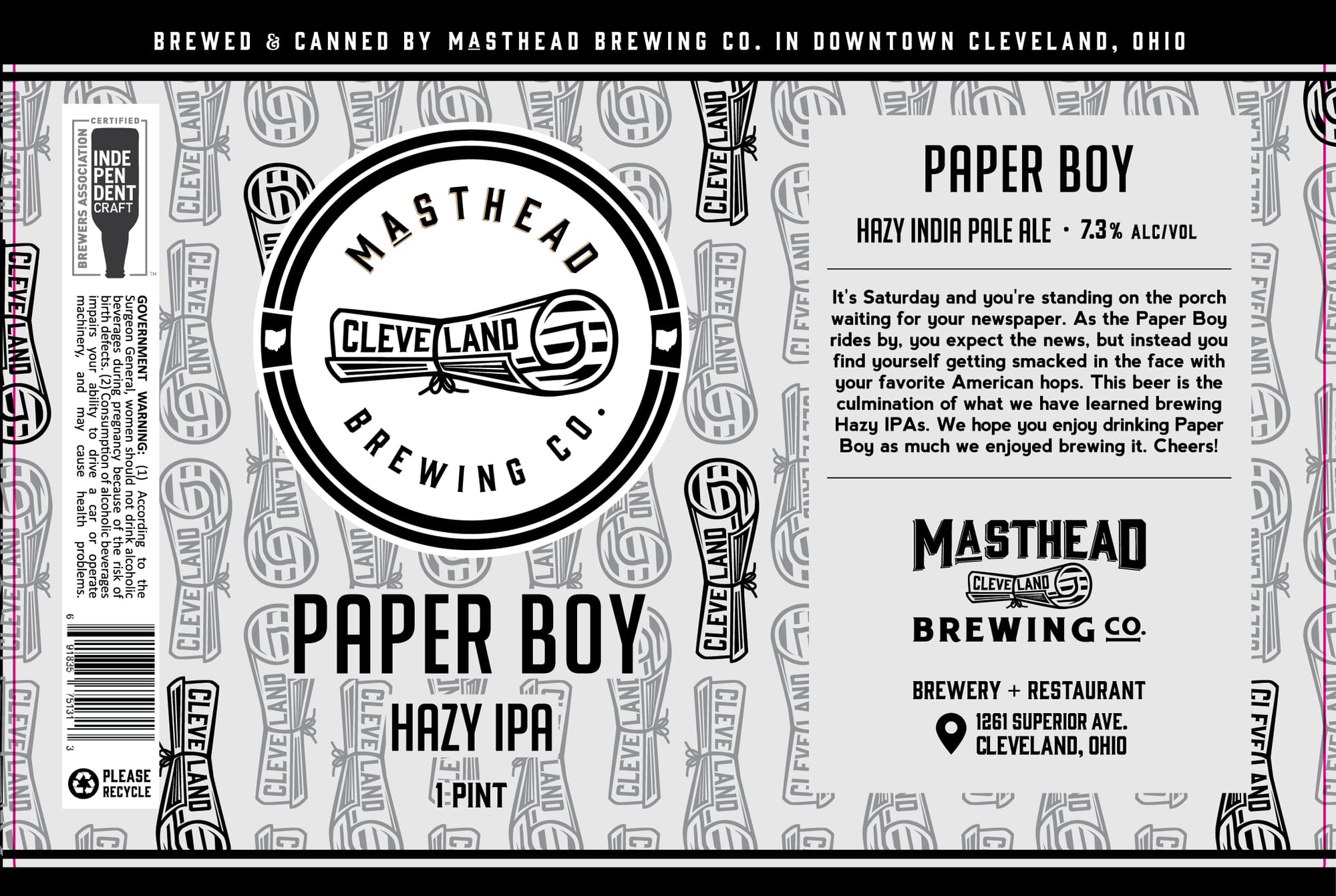 Paper Boy by Masthead Brewing Co. - beer label