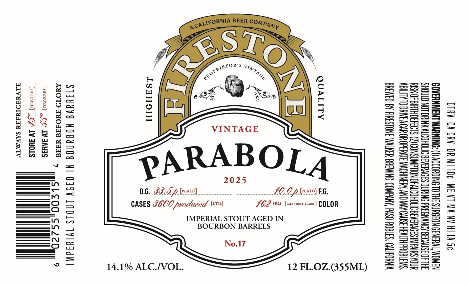 Parabola by Firestone Walker - beer label