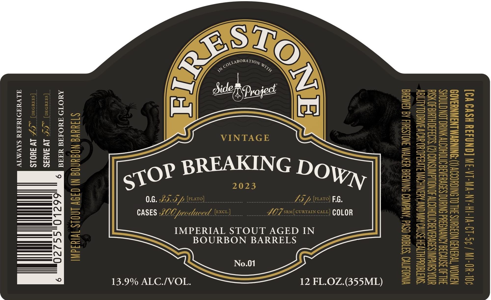 Parabola Vintage 2023 by Firestone Walker - beer label