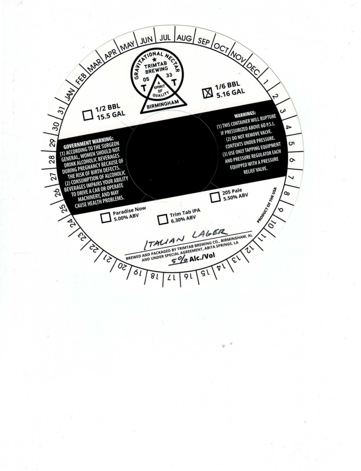 Paradise Now by Trim Tab Brewing - beer label