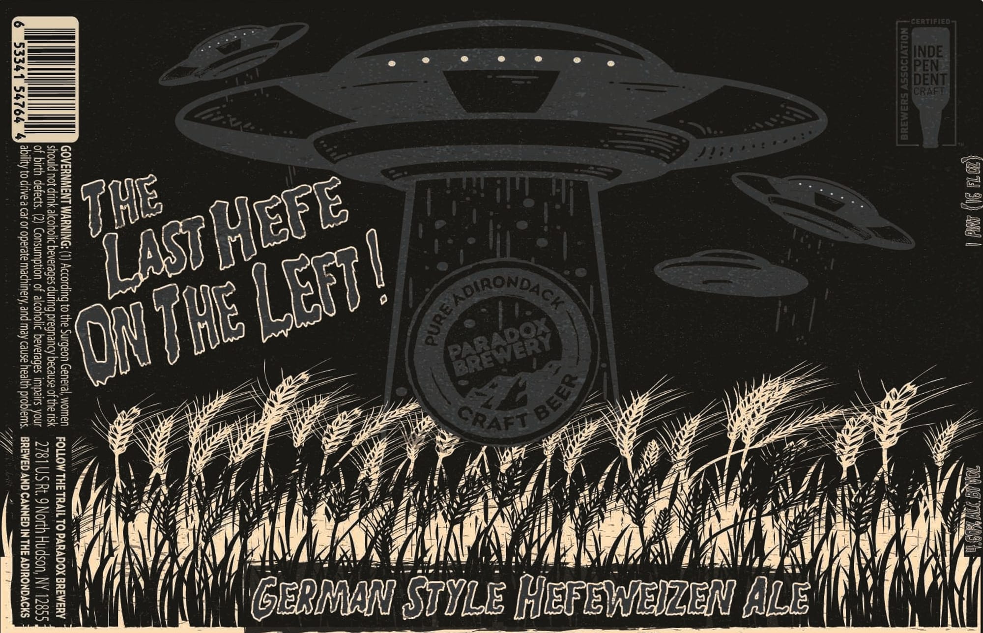 The Last Hefe on the Left by Paradox Brewery - beer label