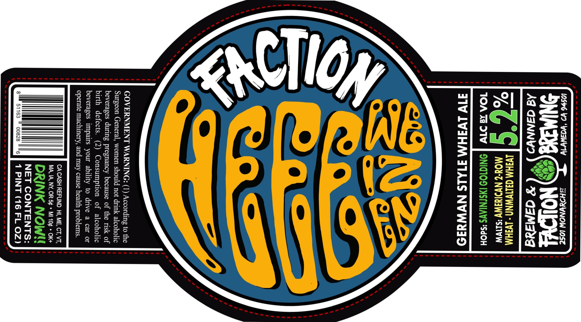 Paranoia by Faction Brewing - beer label