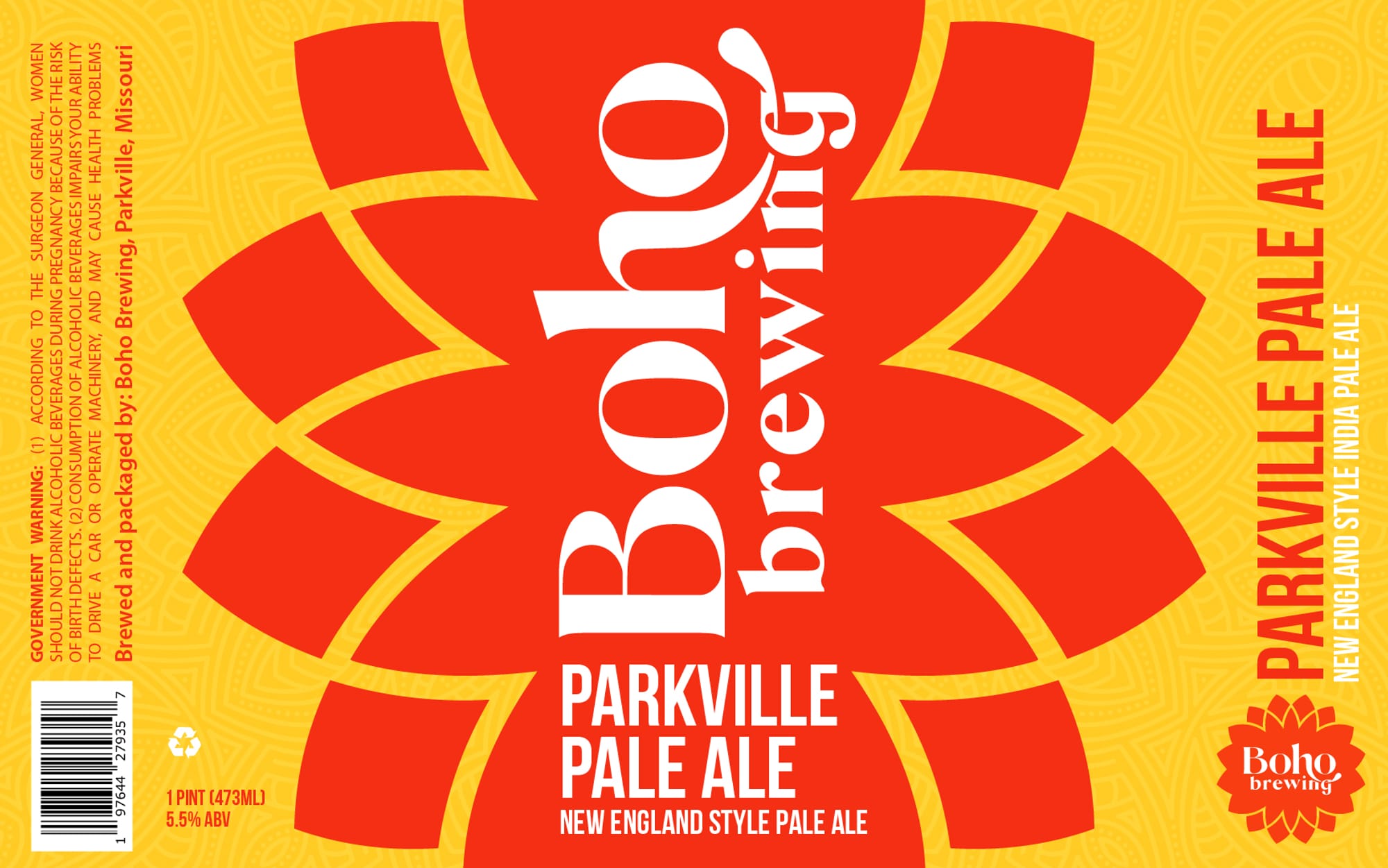 Parkville Pale Ale by Boho Brewing - beer label