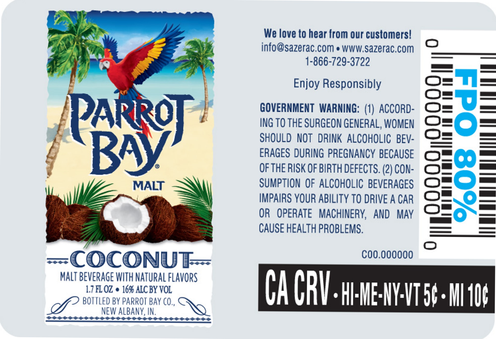 Parrot Bay by Parrot Bay Co. - beer label