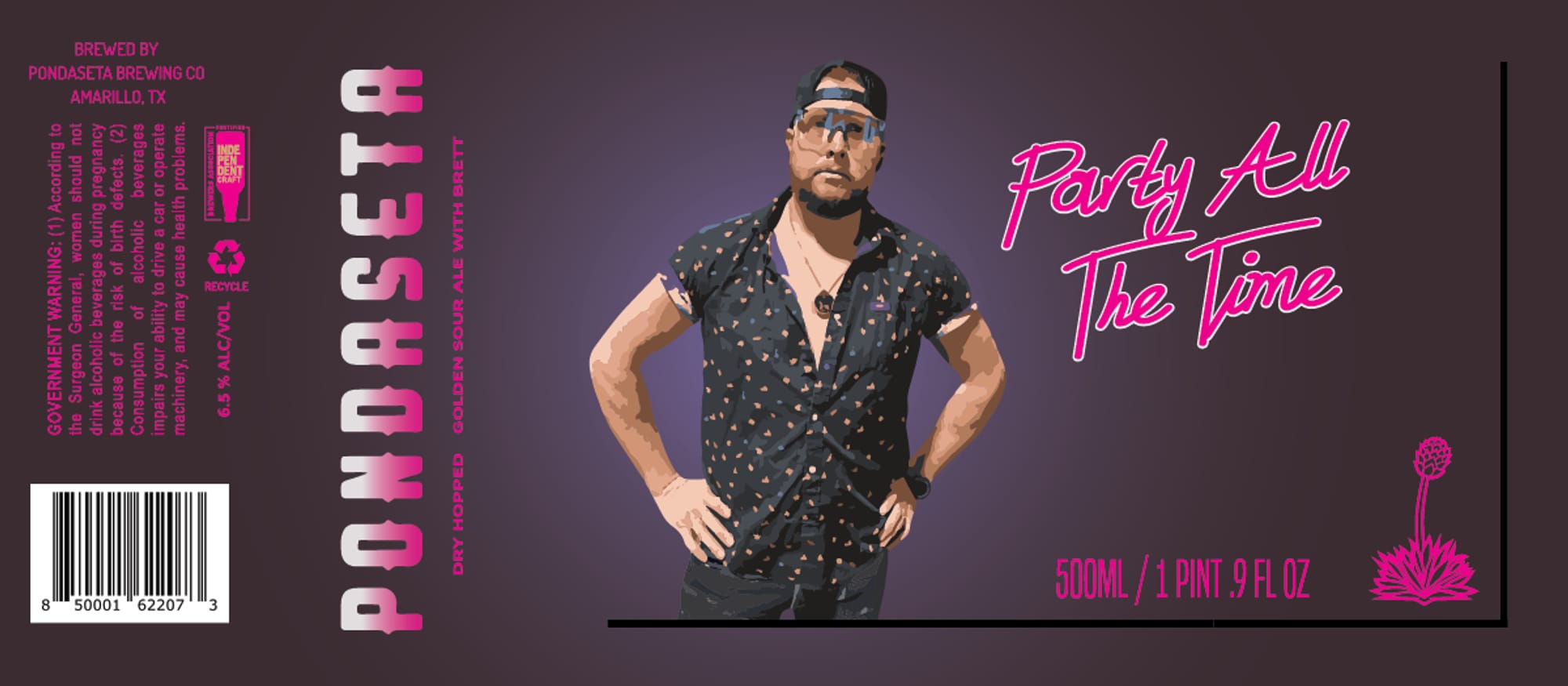 Party All The Time by Pondaseta Brewing Co - beer label