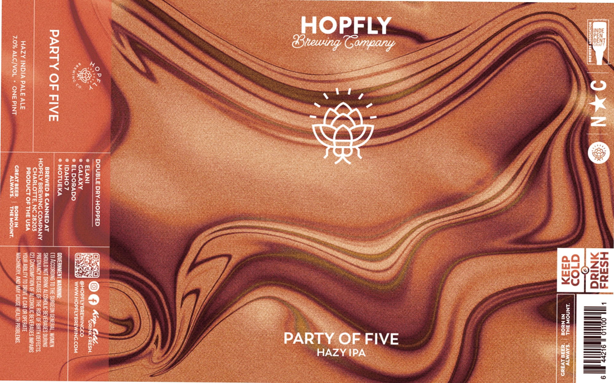 Party of Five by Hopfly Brewing Company - beer label