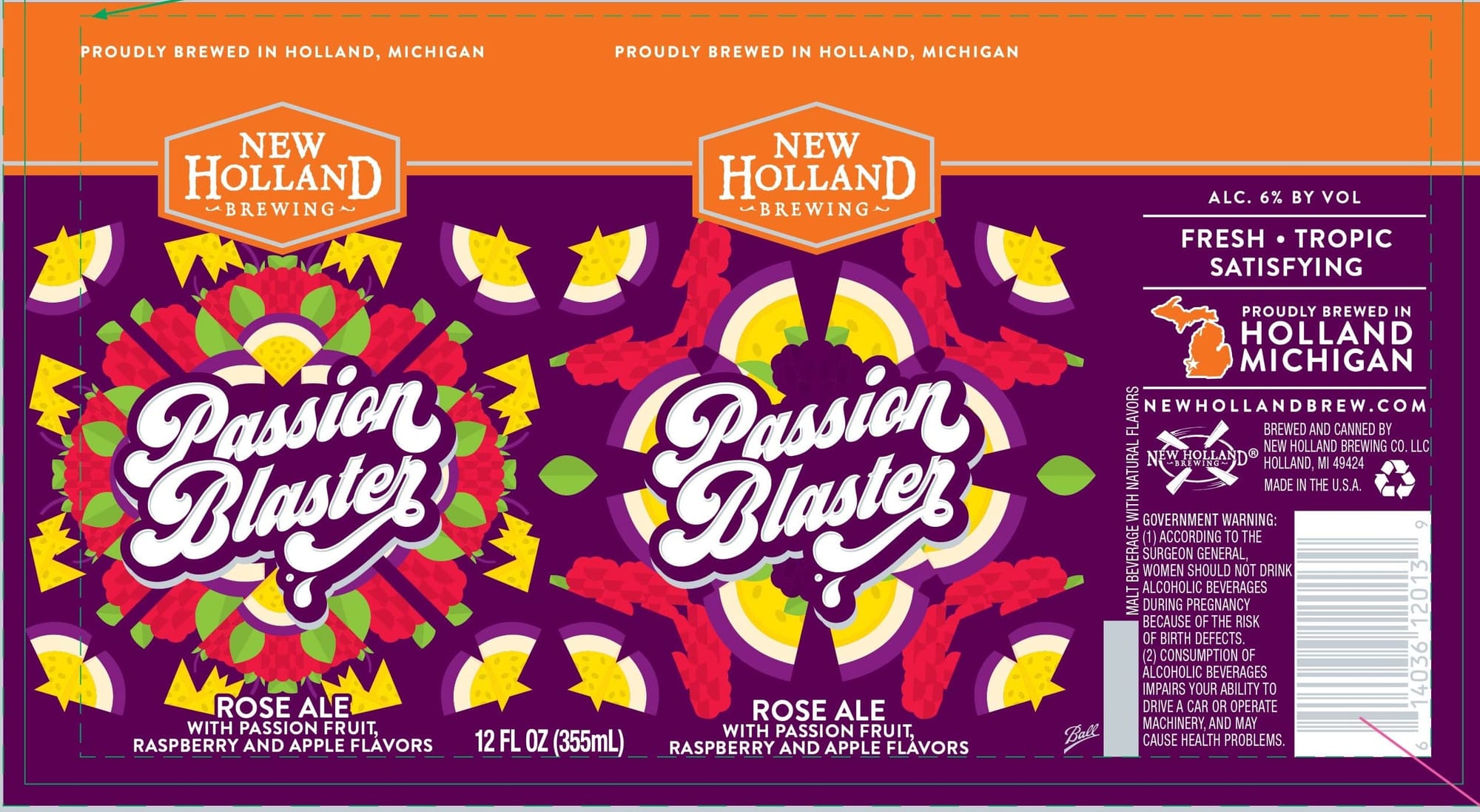 Passion Blaster by New Holland Brewing - beer label