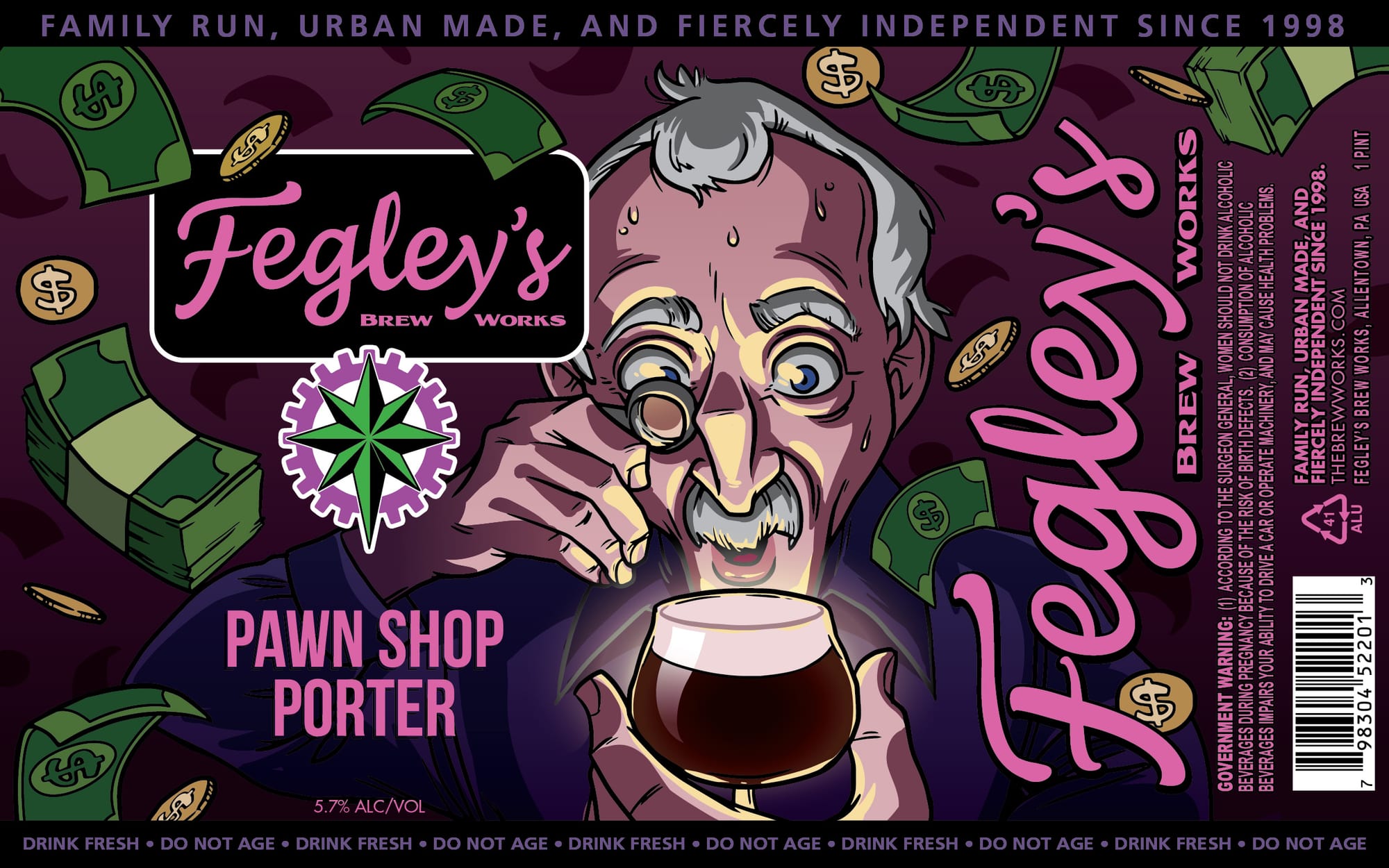 Pawn Shop Porter by Fegley’s Brew Works - beer label