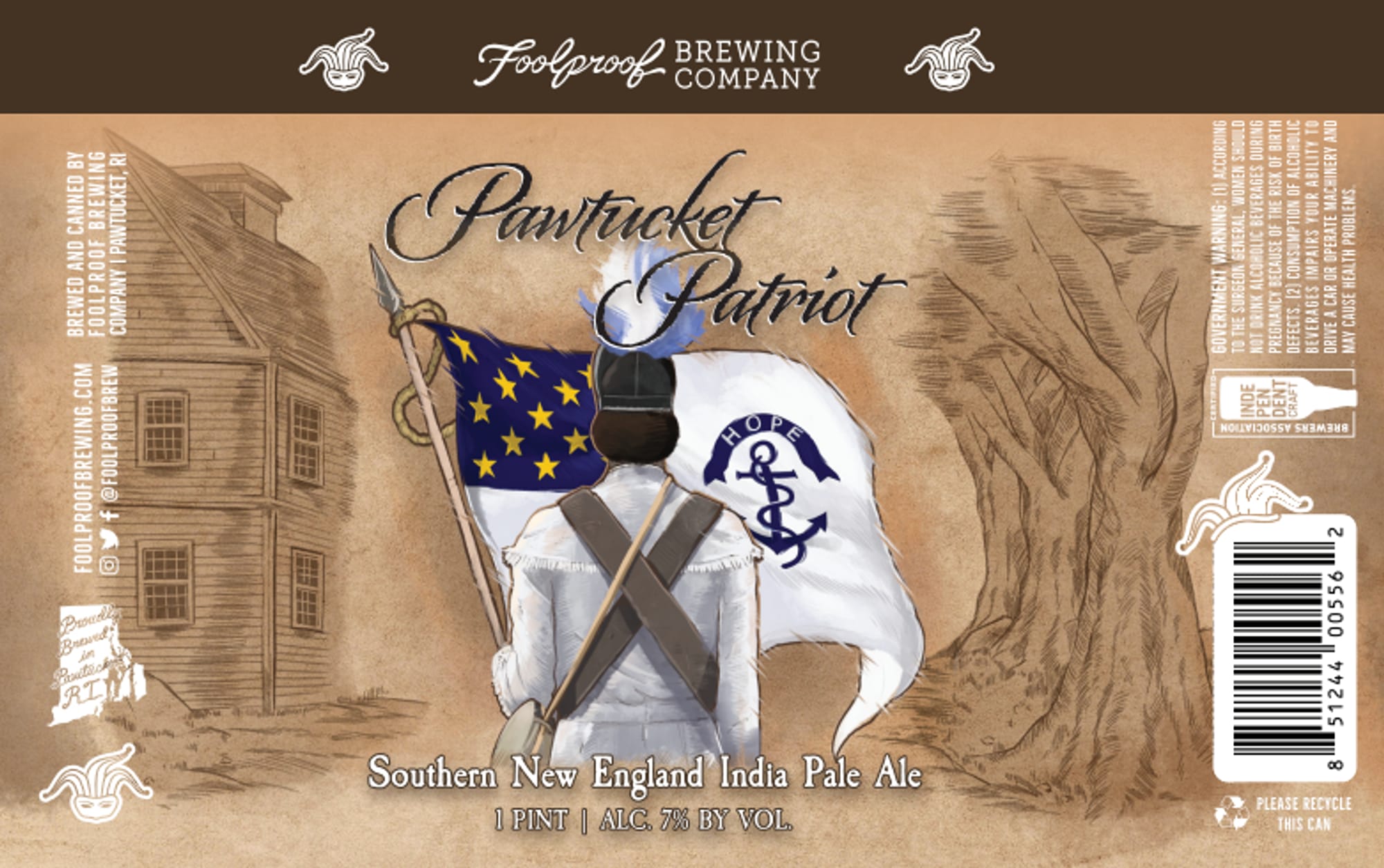 Pawtucket Patriot by Foolproof Brewing Company - beer label