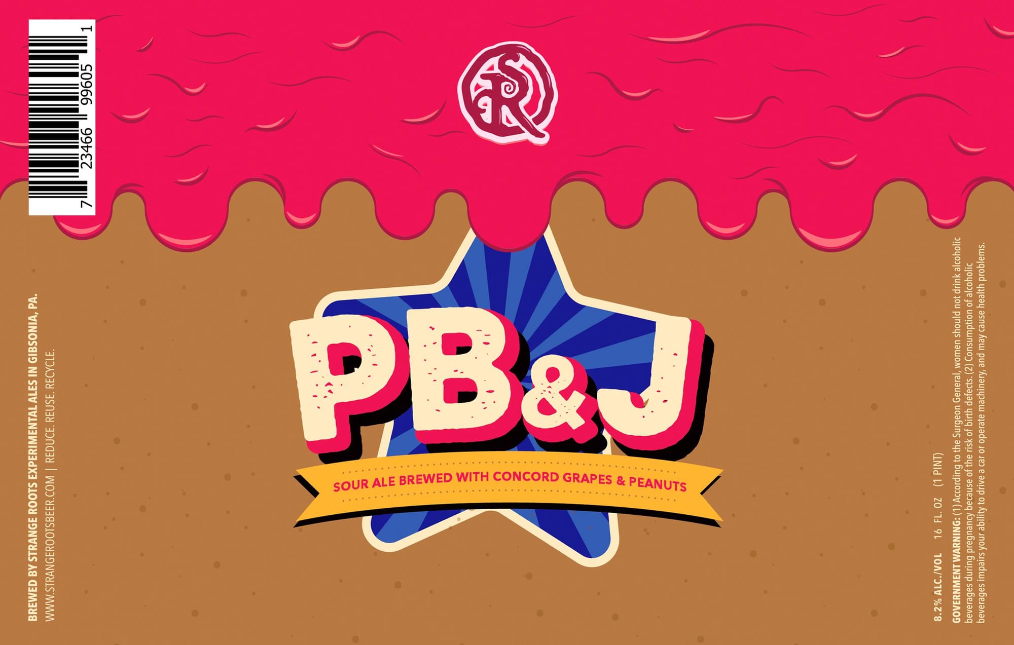 PB&J by Strangeways Brewing - beer label