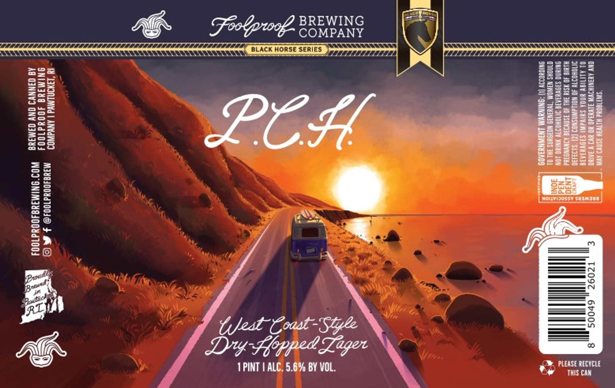 P.C.H. by Foolproof Brewing Company - beer label