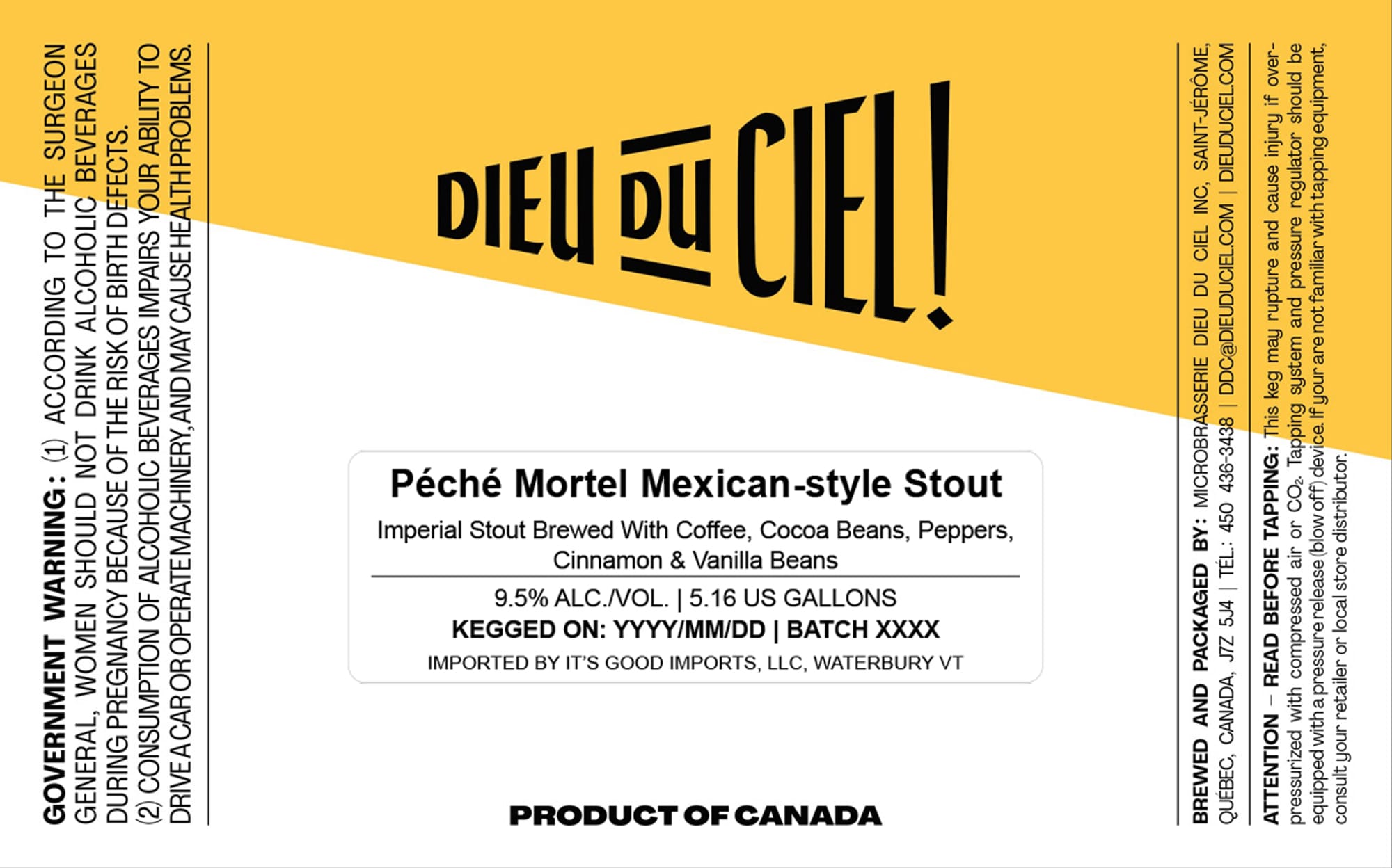 Péché Mortel by Dieu du Ciel - beer label