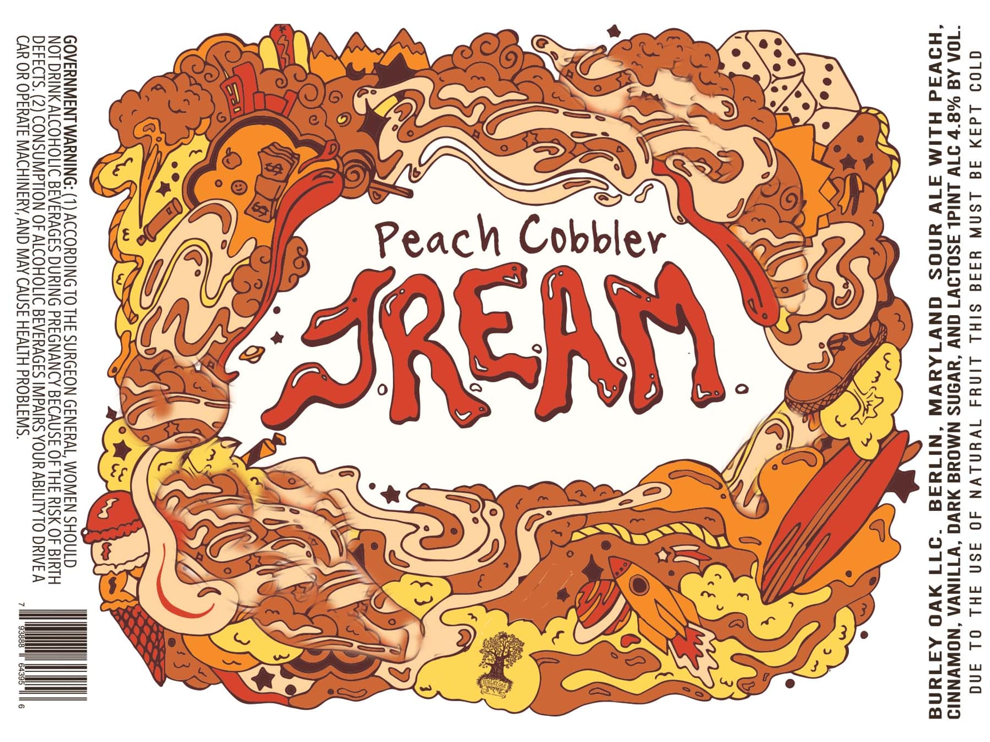 Peach Cobbler Dream by Burley Oak Brewery - beer label