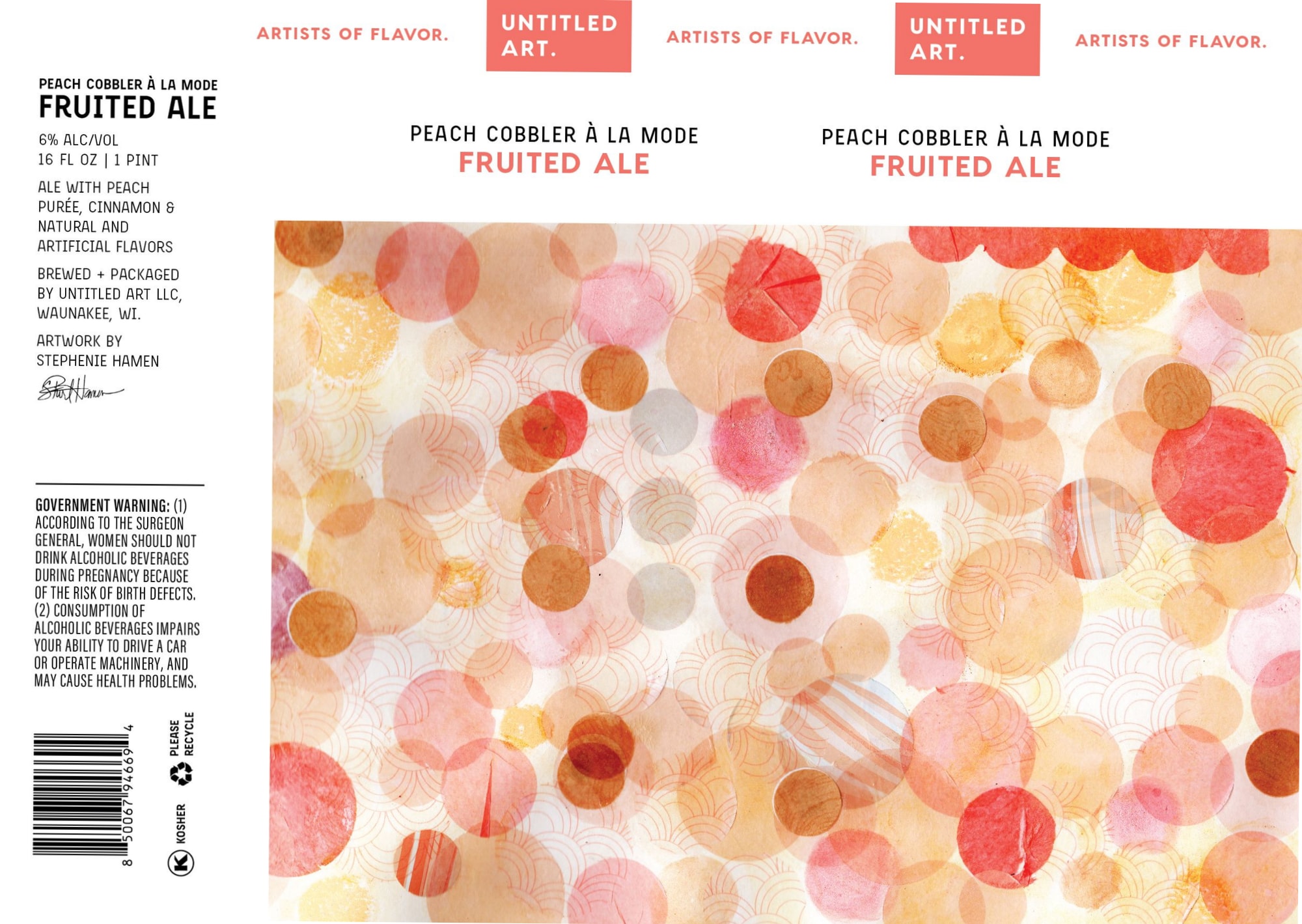 Peach Cobbler À La Mode by Untitled Art - beer label