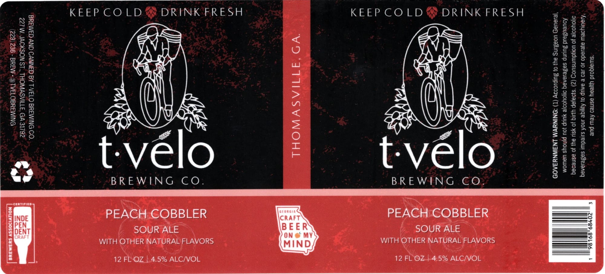 Peach Cobbler by T-velo Brewing Co. - beer label