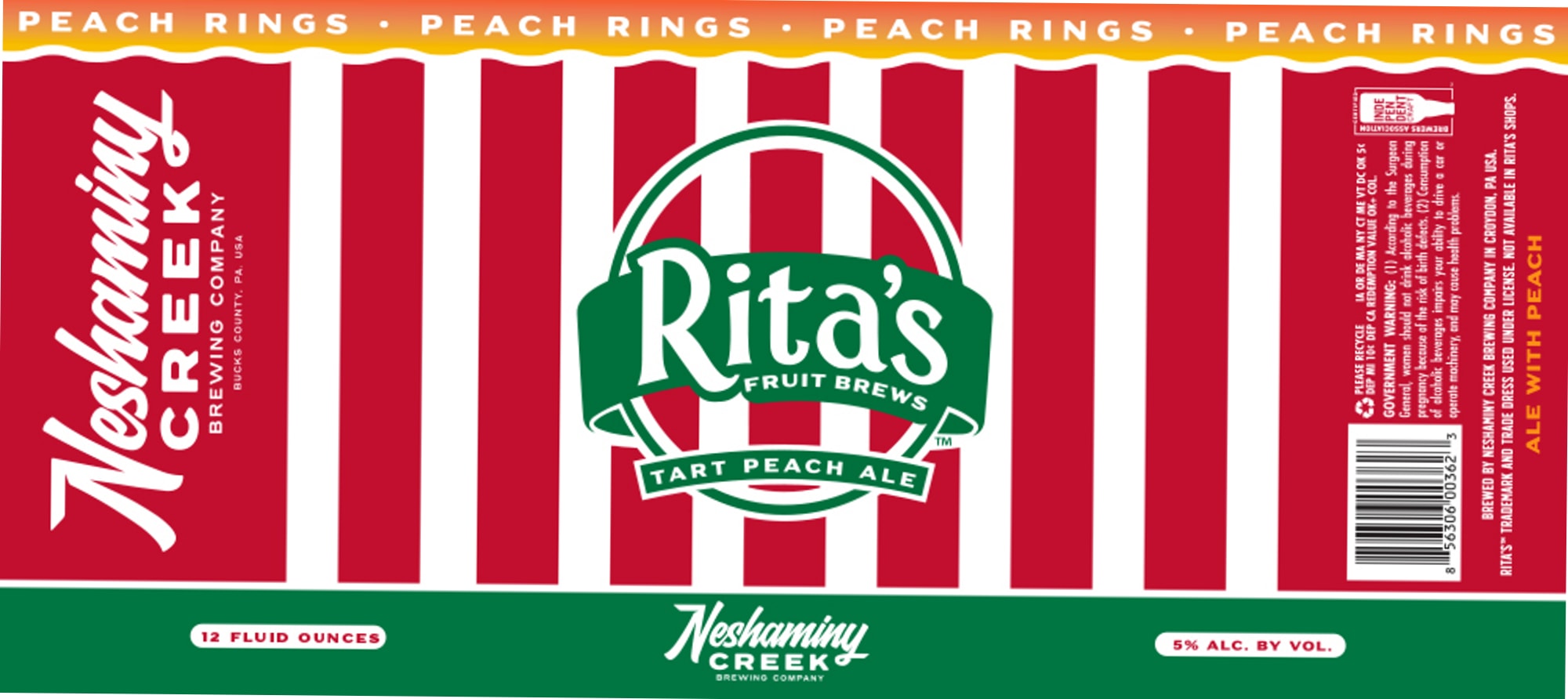 Peach Rings by Neshaminy Creek Brewing Company - beer label