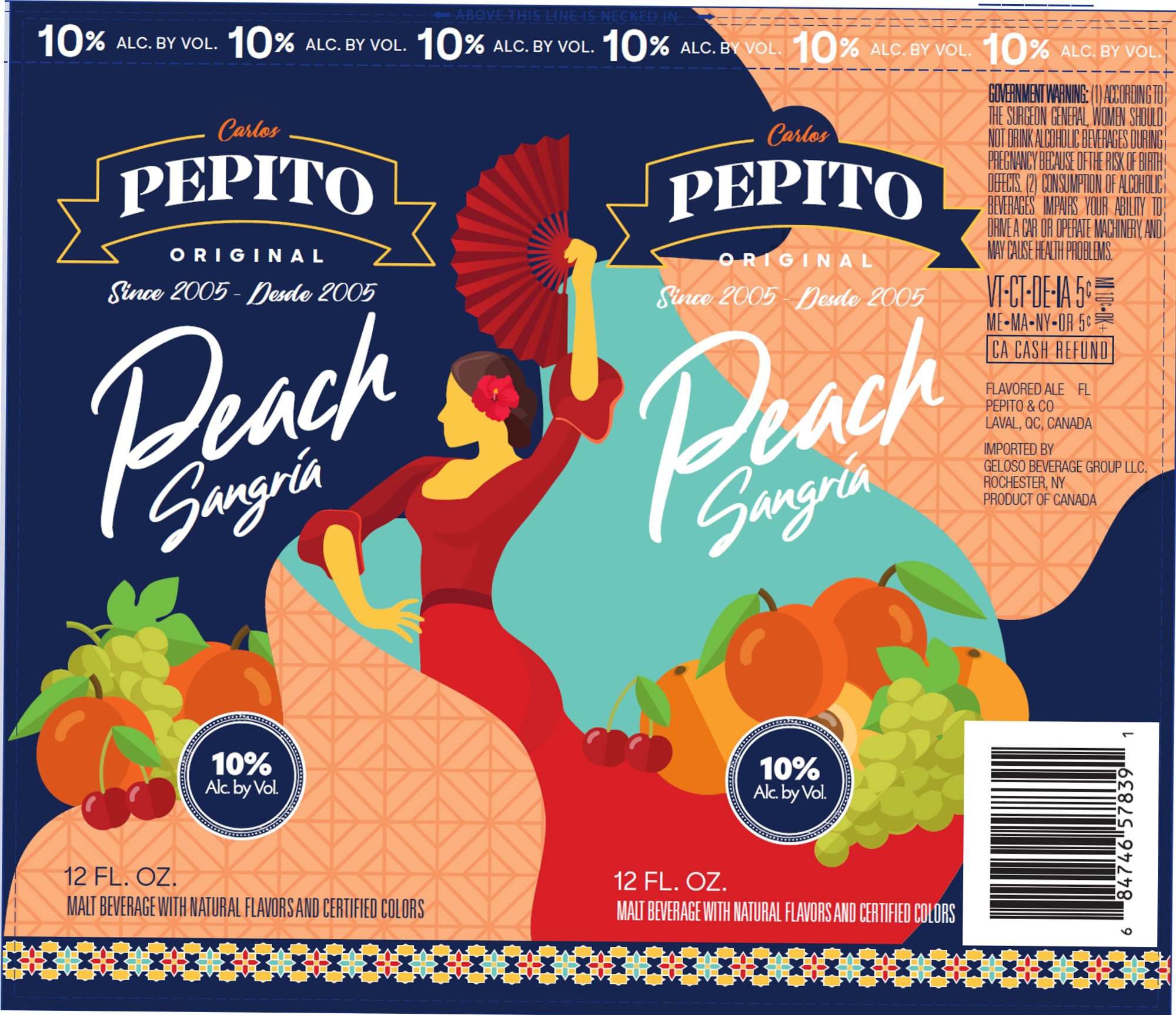 Peach Sangria by Carlos Pepito - beer label