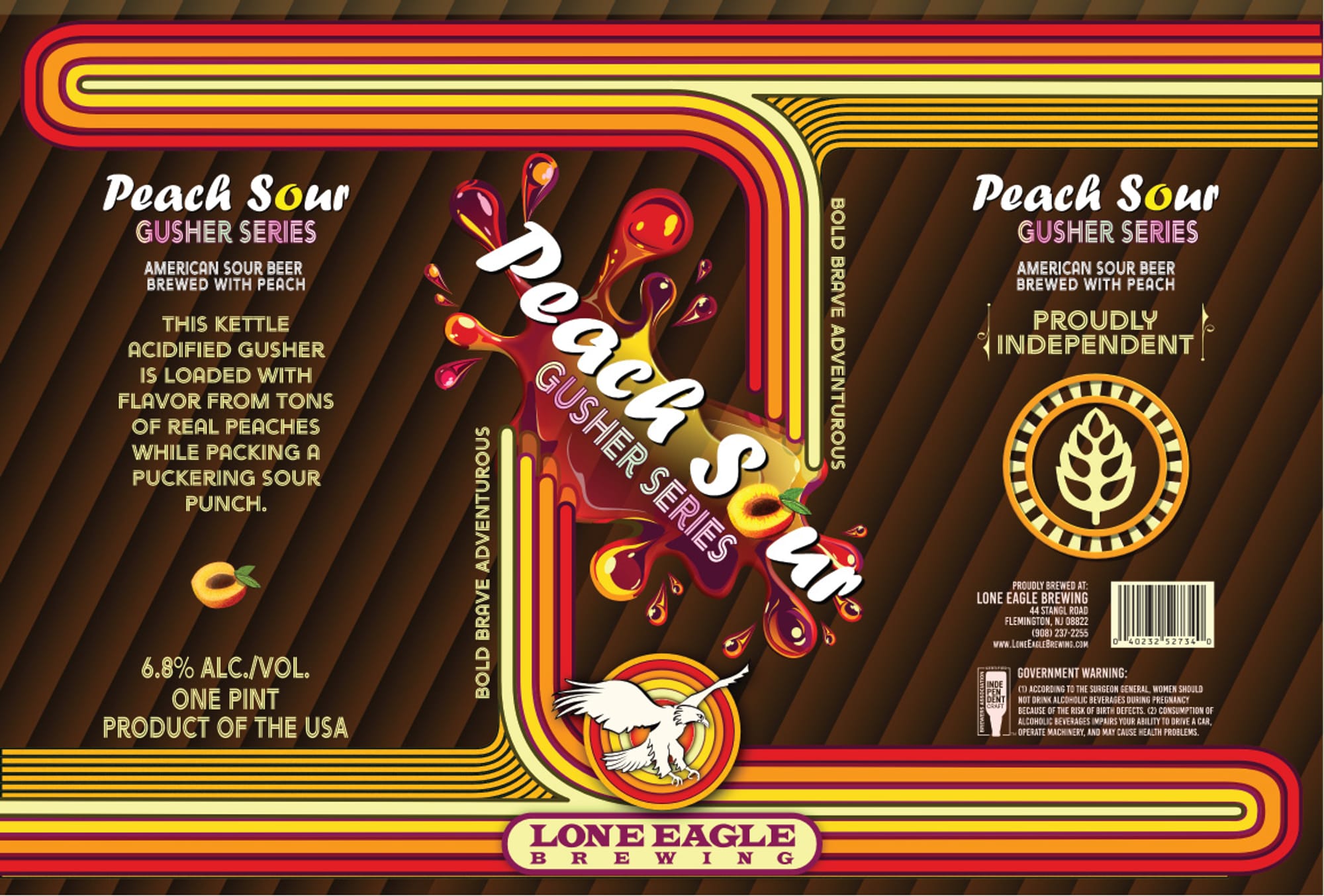 Peach Sour by Lone Eagle Brewing - beer label