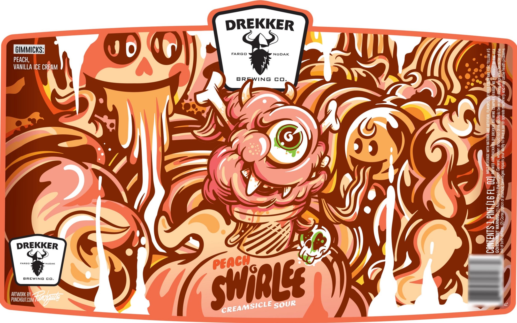 Peach Swirlee by Drekker Brewing Co. - beer label