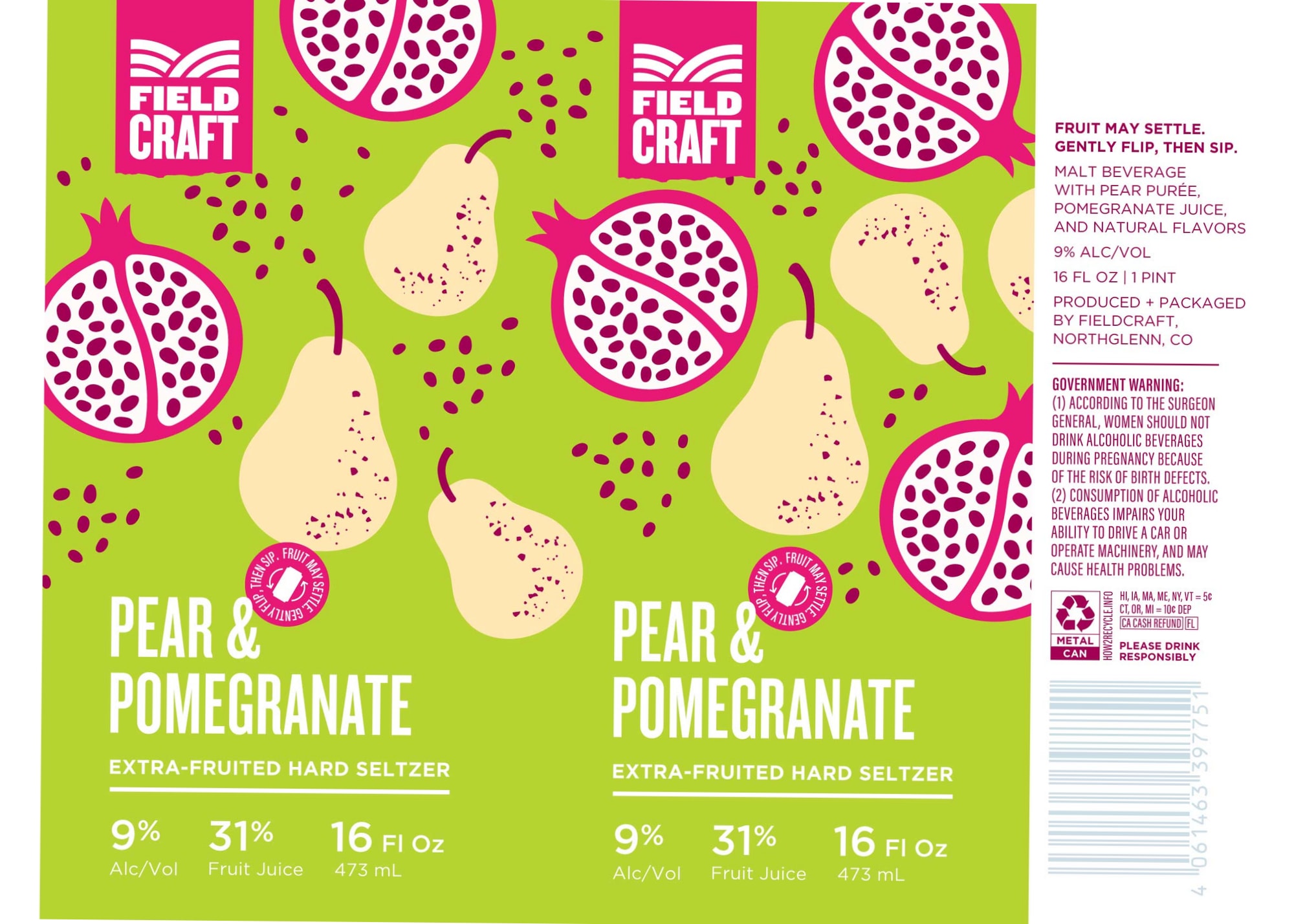Pear & Pomegranate by Field Craft - beer label