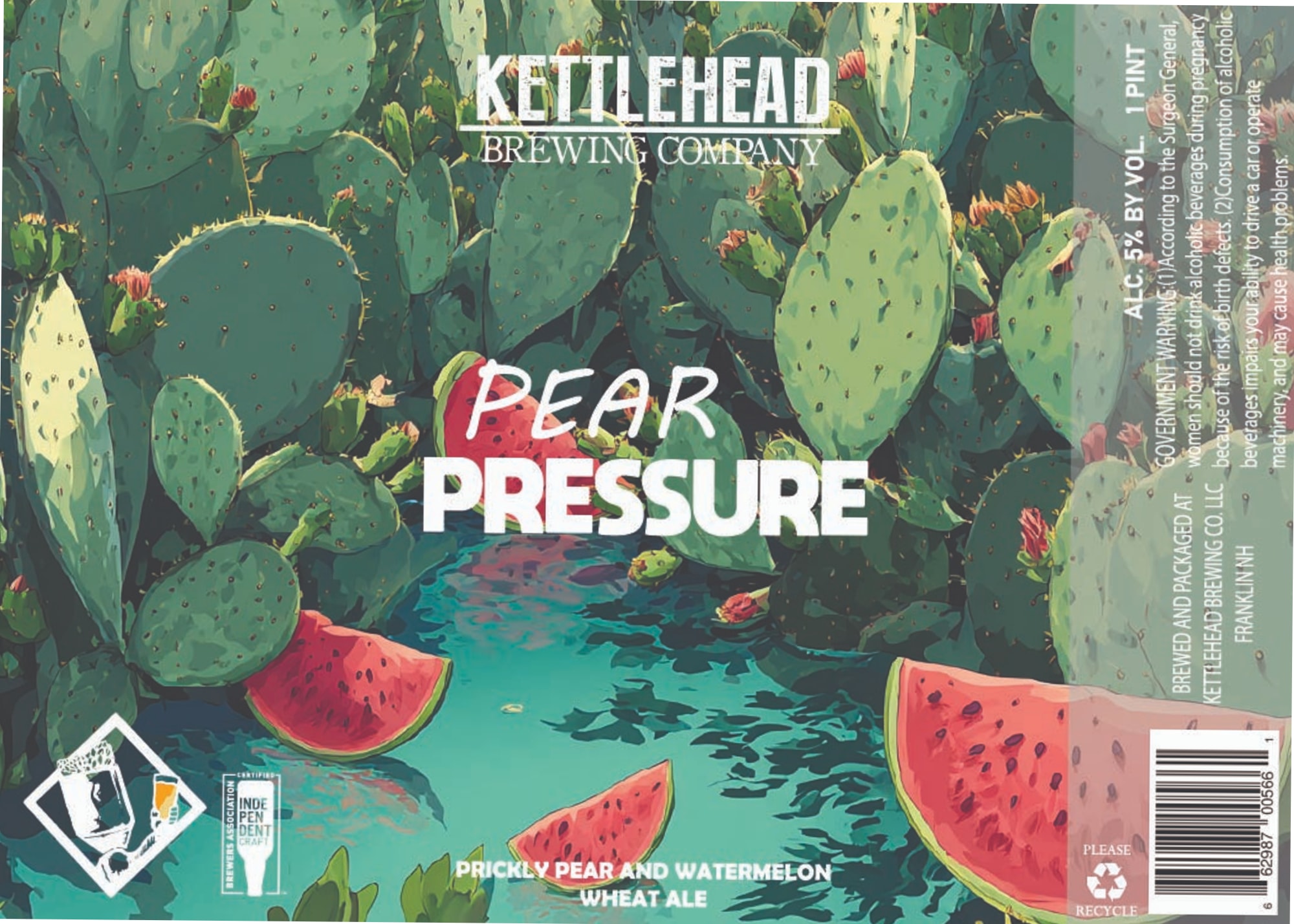 Pear Pressure by Kettlehead Brewing Company - beer label