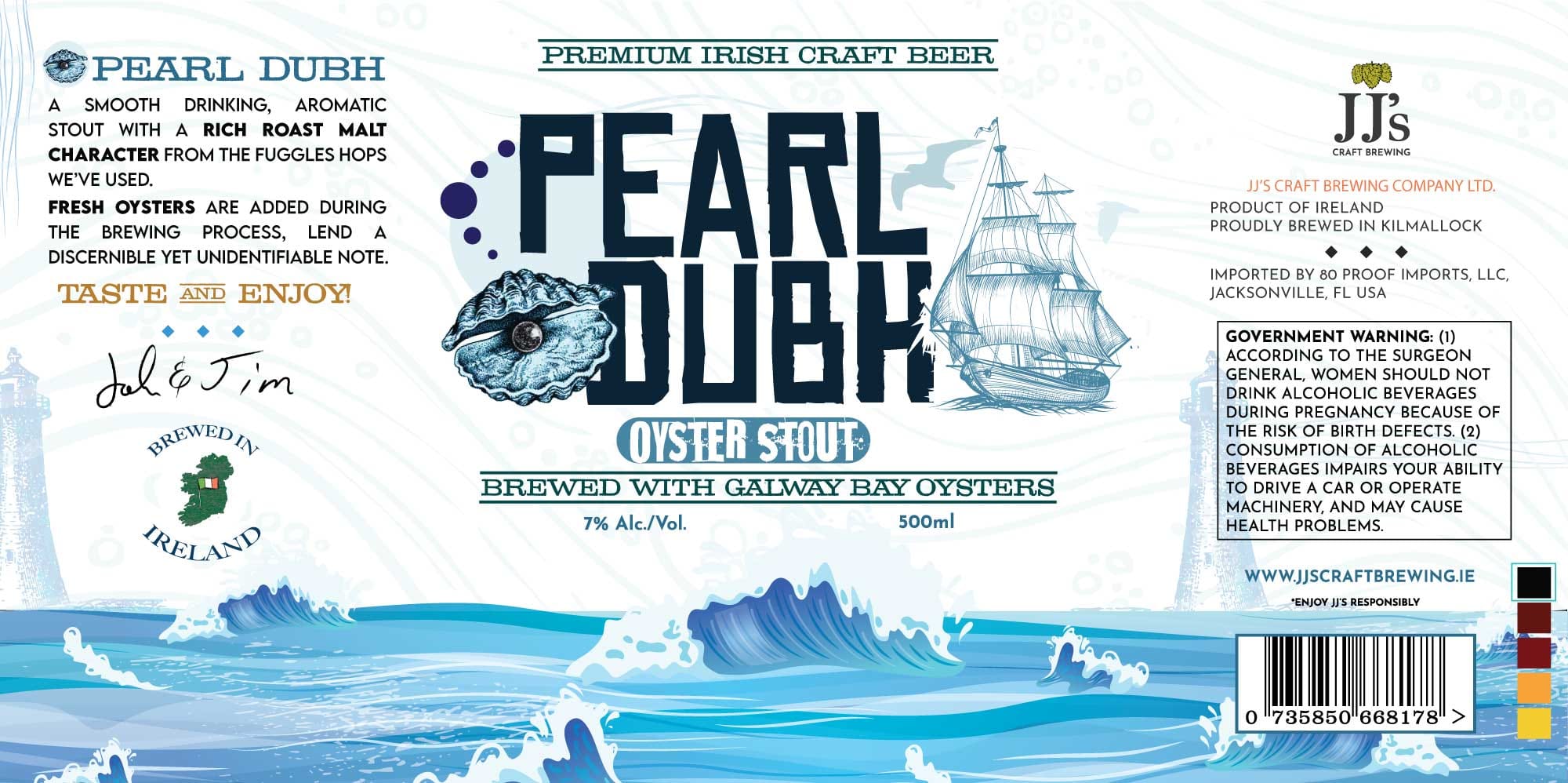 Pearl Dubh by JJ’s Craft Brewing - beer label