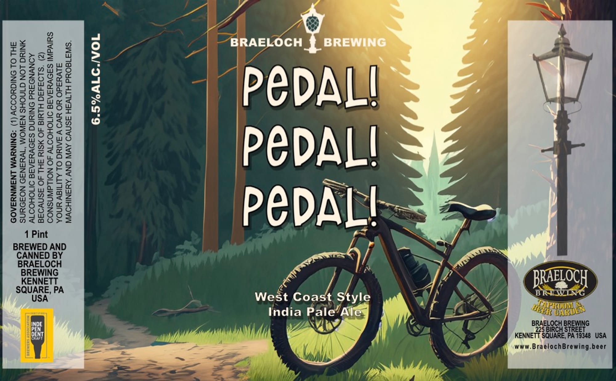 Pedal! by Braeloch Brewing - beer label