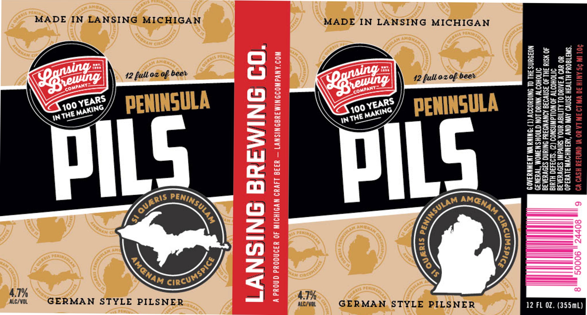Peninsula Pils by Lansing Brewing Company - beer label