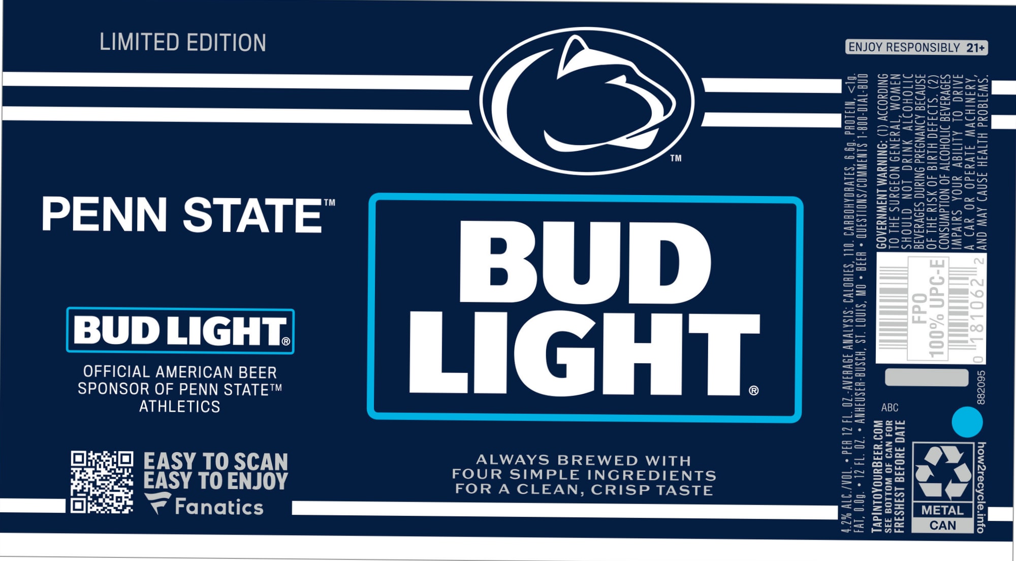 Penn State Bud Light by Anheuser-Busch - beer label