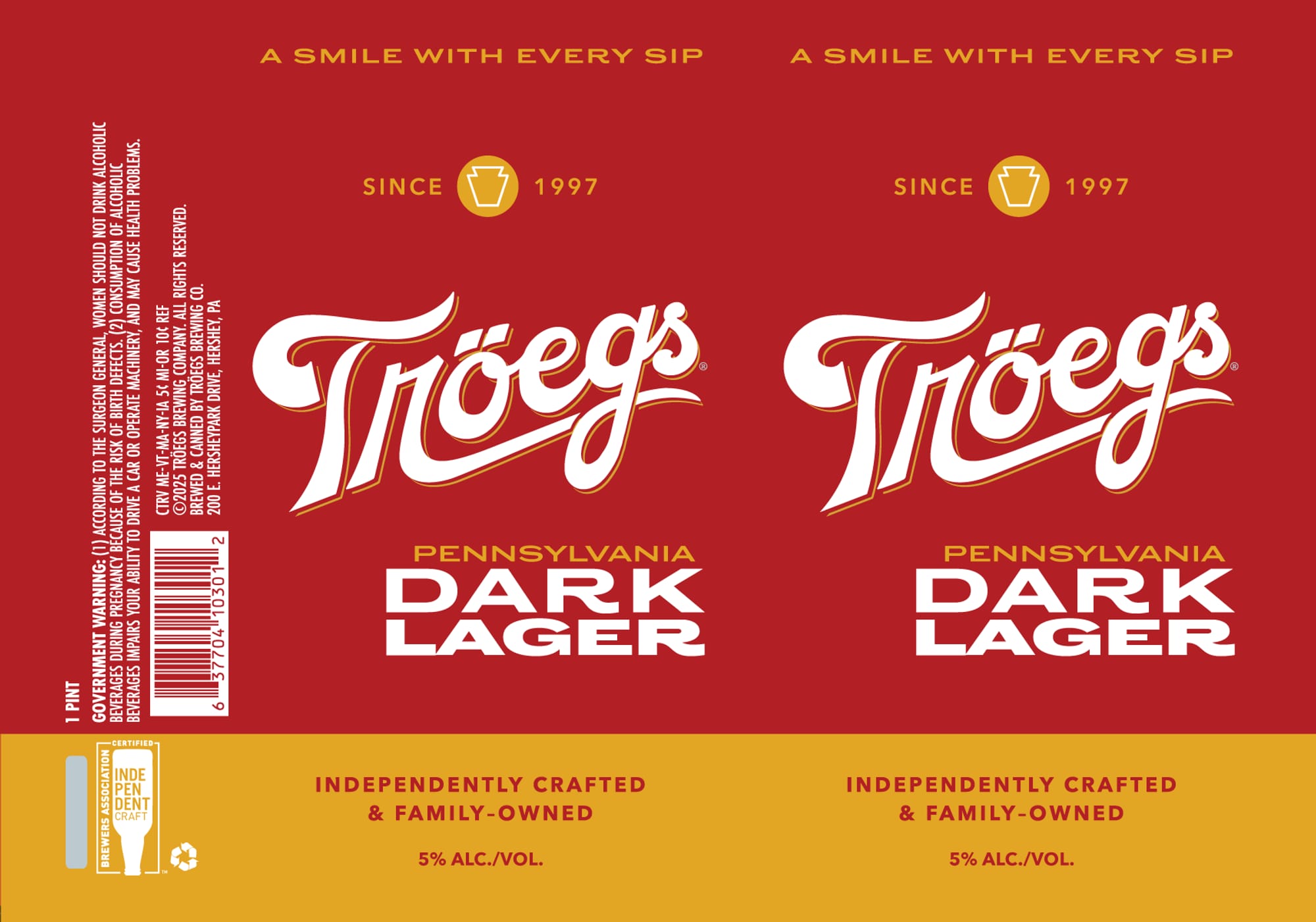 Pennsylvania Dark Lager by Tröegs Brewing Company - beer label