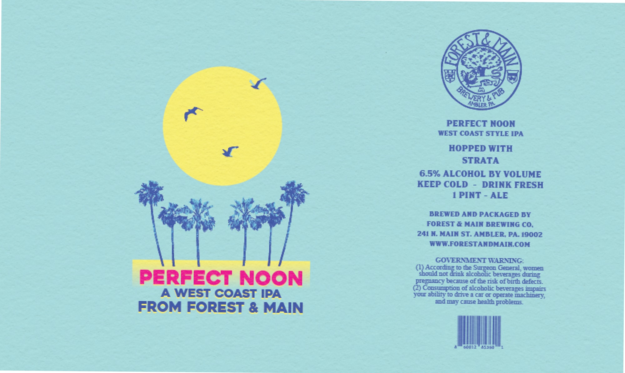 Perfect Noon by Forest & Main - beer label