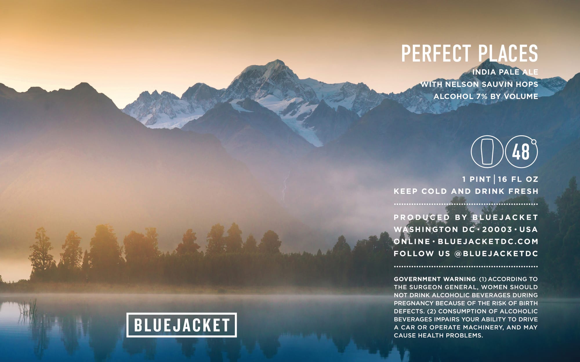 Perfect Places by Bluejacket - beer label