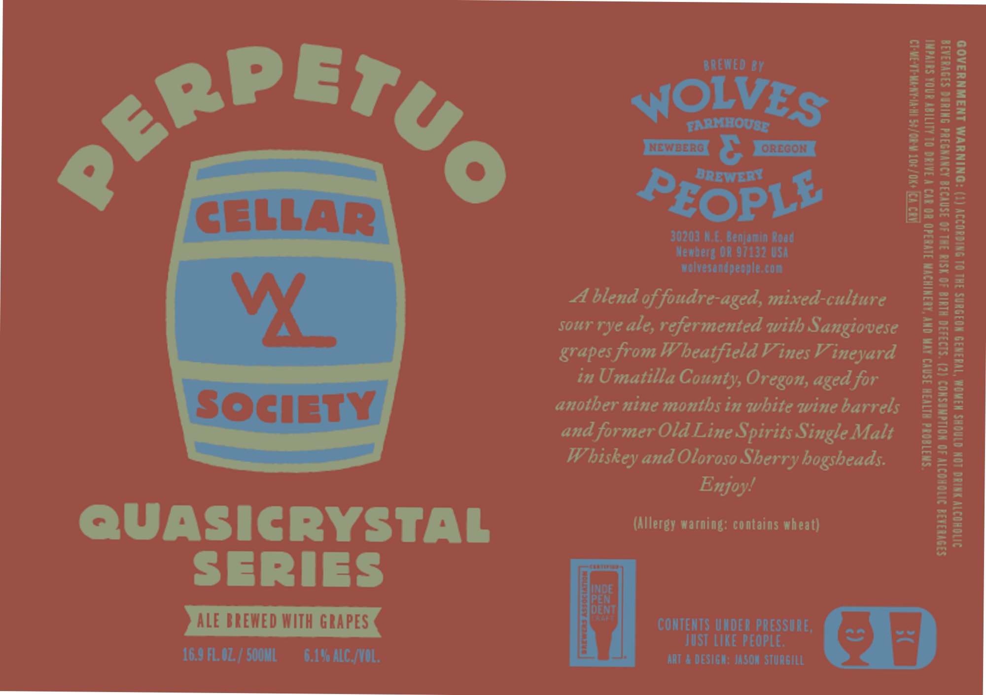 Perpetuo Cellar X by Wolves & People Farmhouse Brewery - beer label