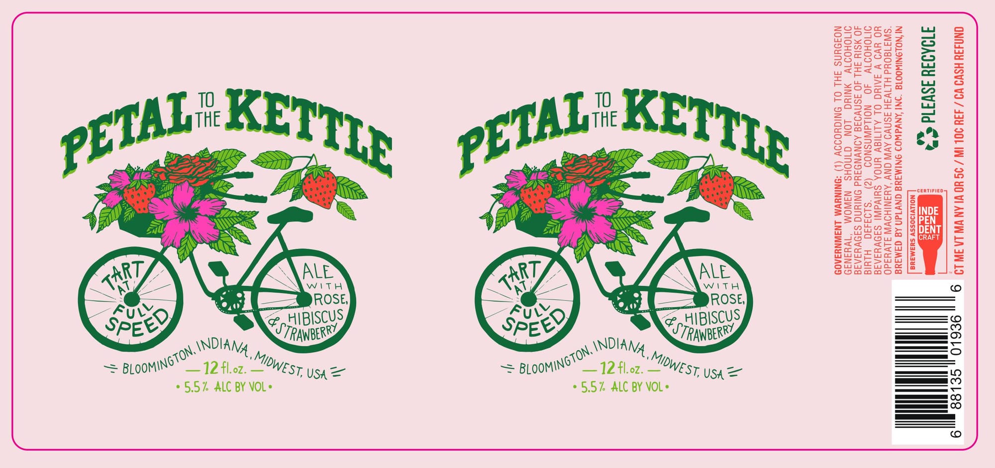 Petal to the Kettle by Upland Brewing Company - beer label