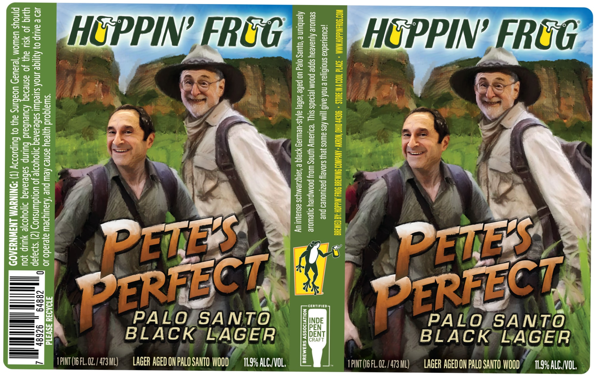 Pete’s Perfect Palo Santo Black Lager by Hoppin' Frog Brewing Company - beer label