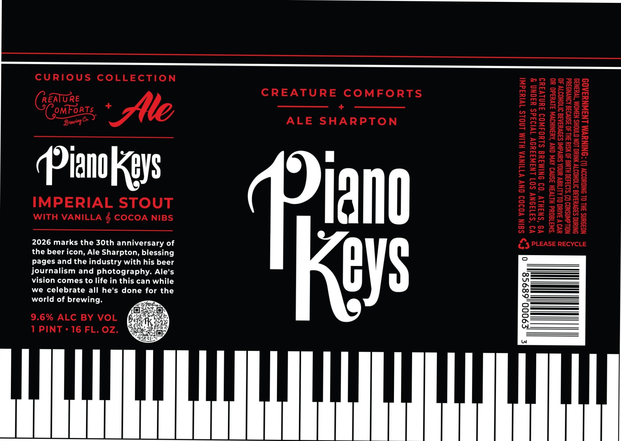 PianoKeys by Creature Comforts Brewing Co. - beer label