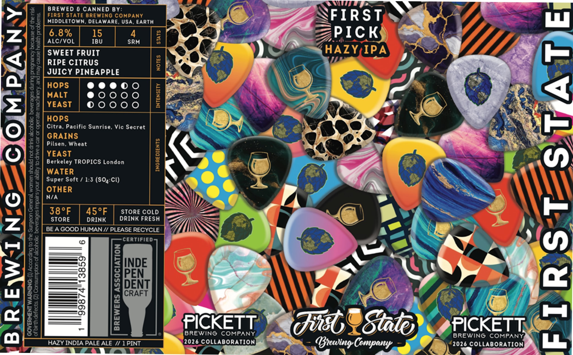 Pickett by First State Brewing Company - beer label