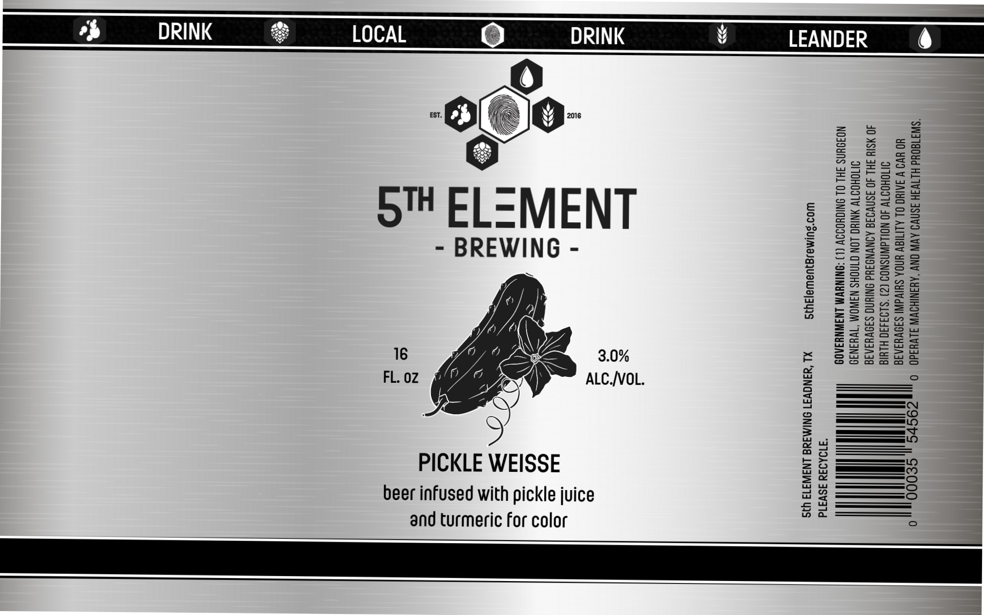 Pickle Weisse by 5th Element Brewing - beer label