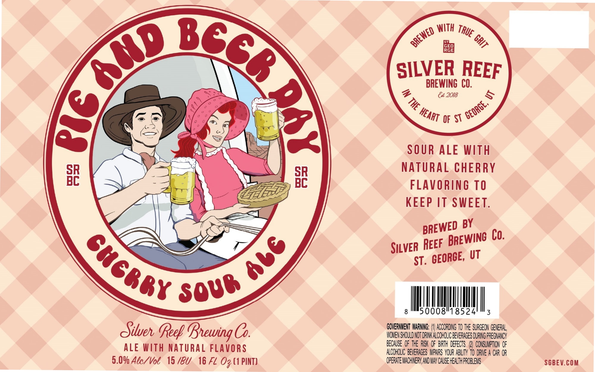 Pie and Beer Day Cherry Sour Ale by Silver Reef Brewing Co. - beer label