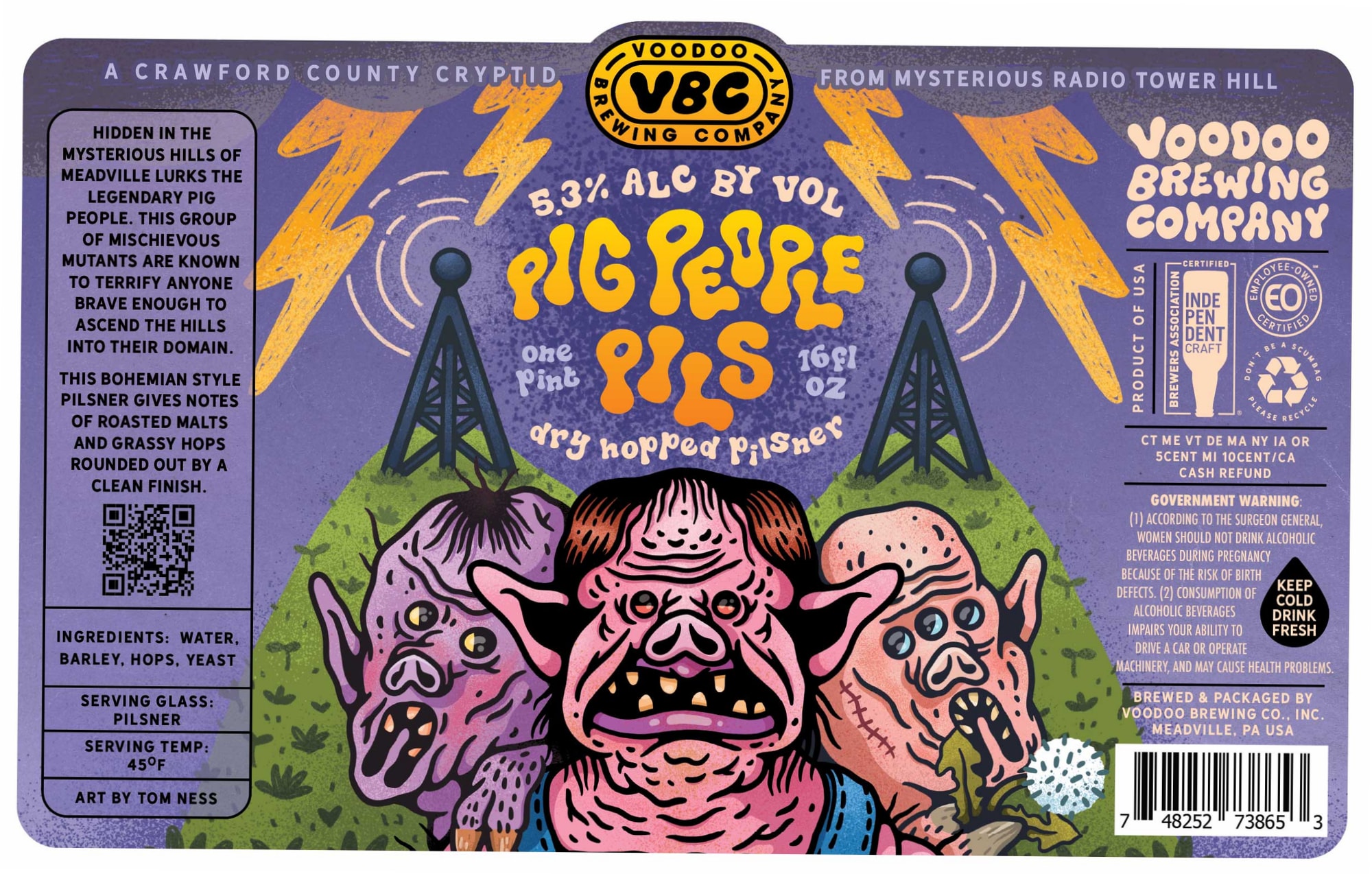 Pig Pen Pils by Voodoo Brewing Co. - beer label