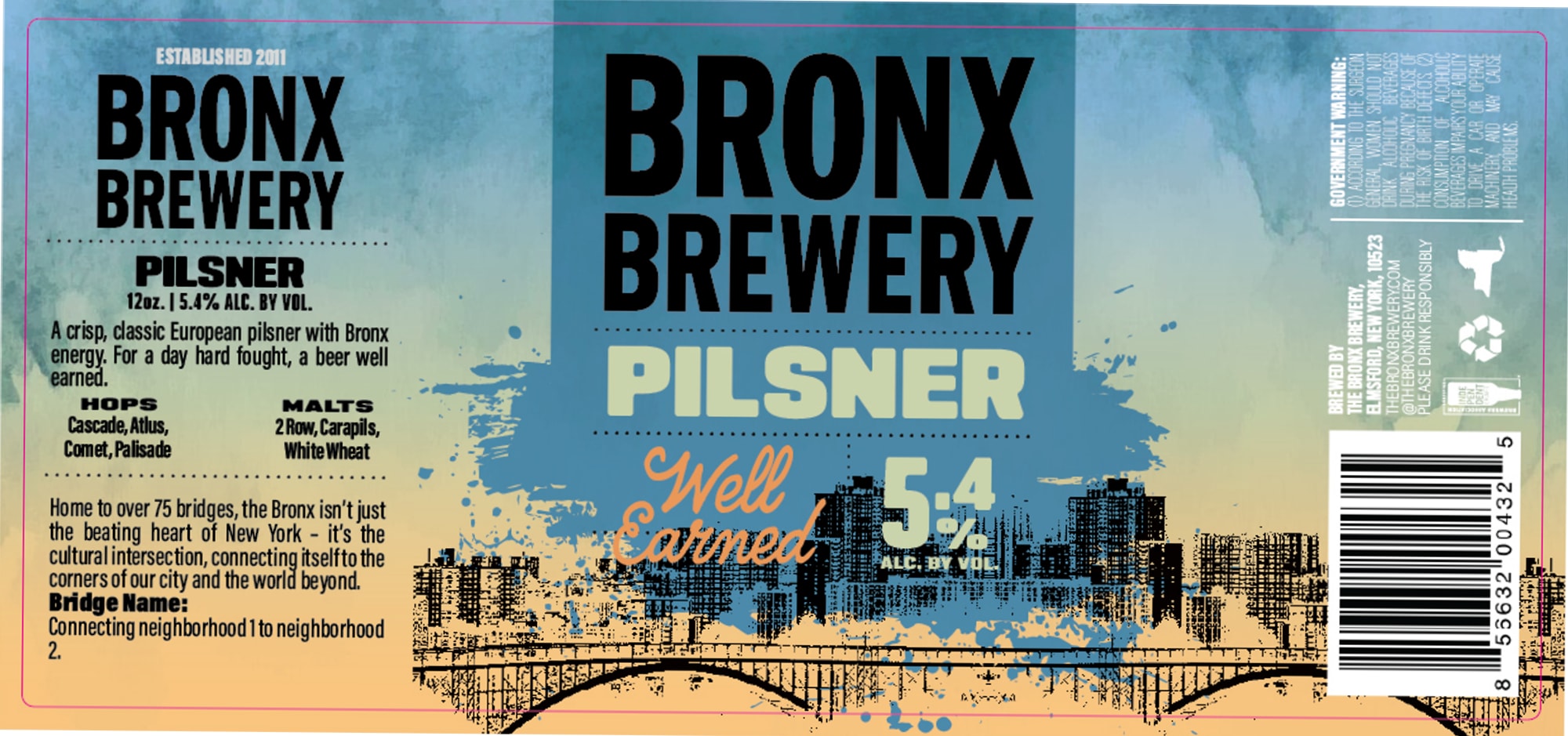 Pilsner by Bronx Brewery - beer label