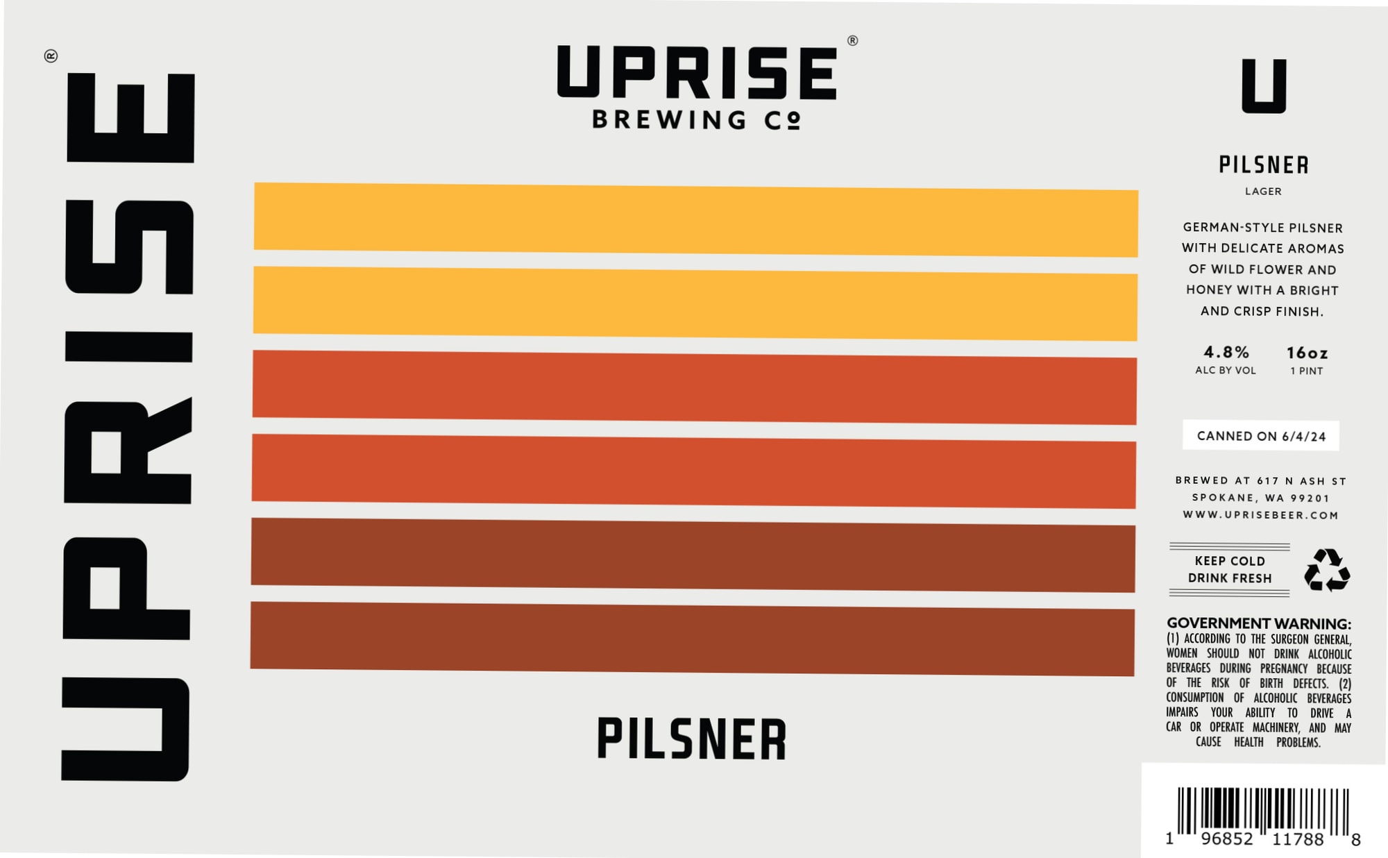 Pilsner by Uprise Brewing Co - beer label
